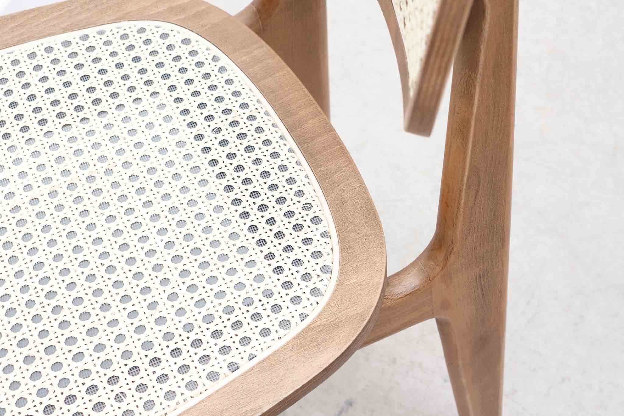 Chaise en bois et rotin style Japonais