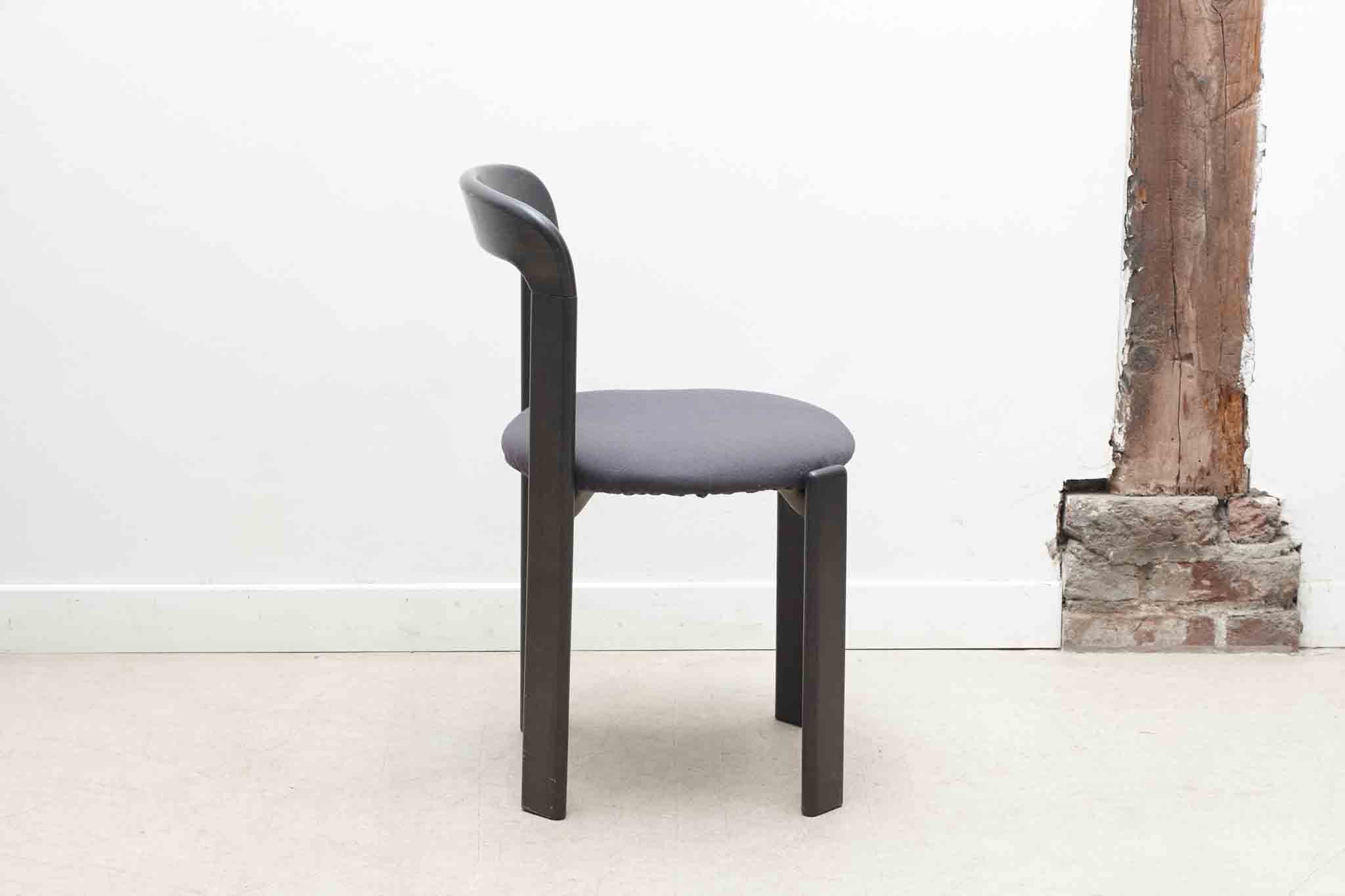 Chaise Bruno Rey par Kusch+co anthracite - assise tapissée