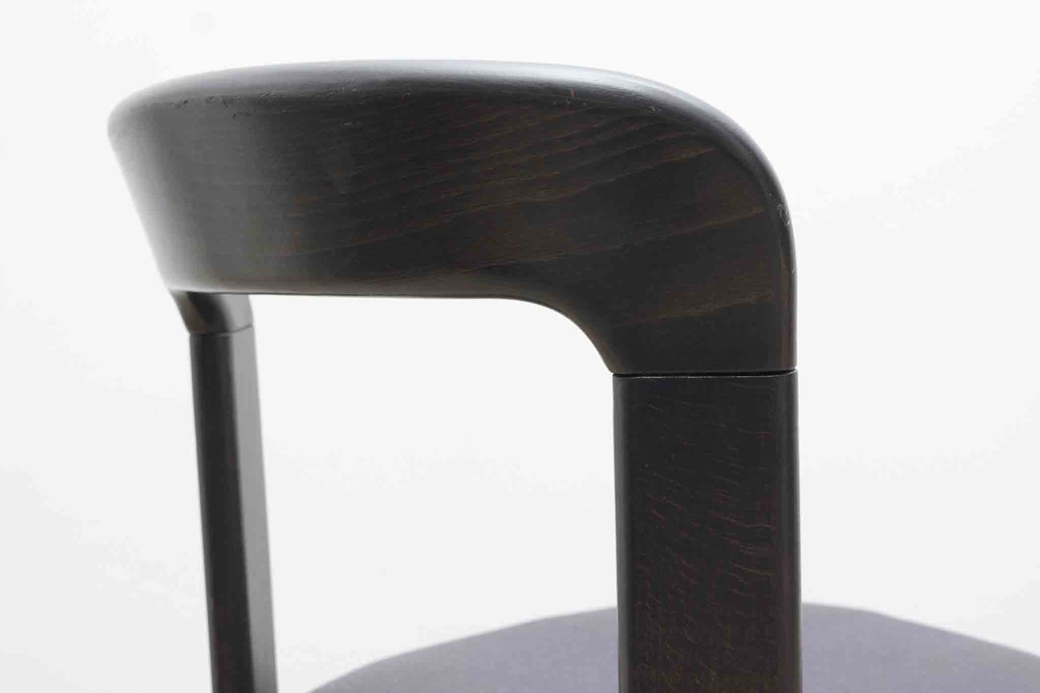Chaise Bruno Rey par Kusch+co anthracite - assise tapissée