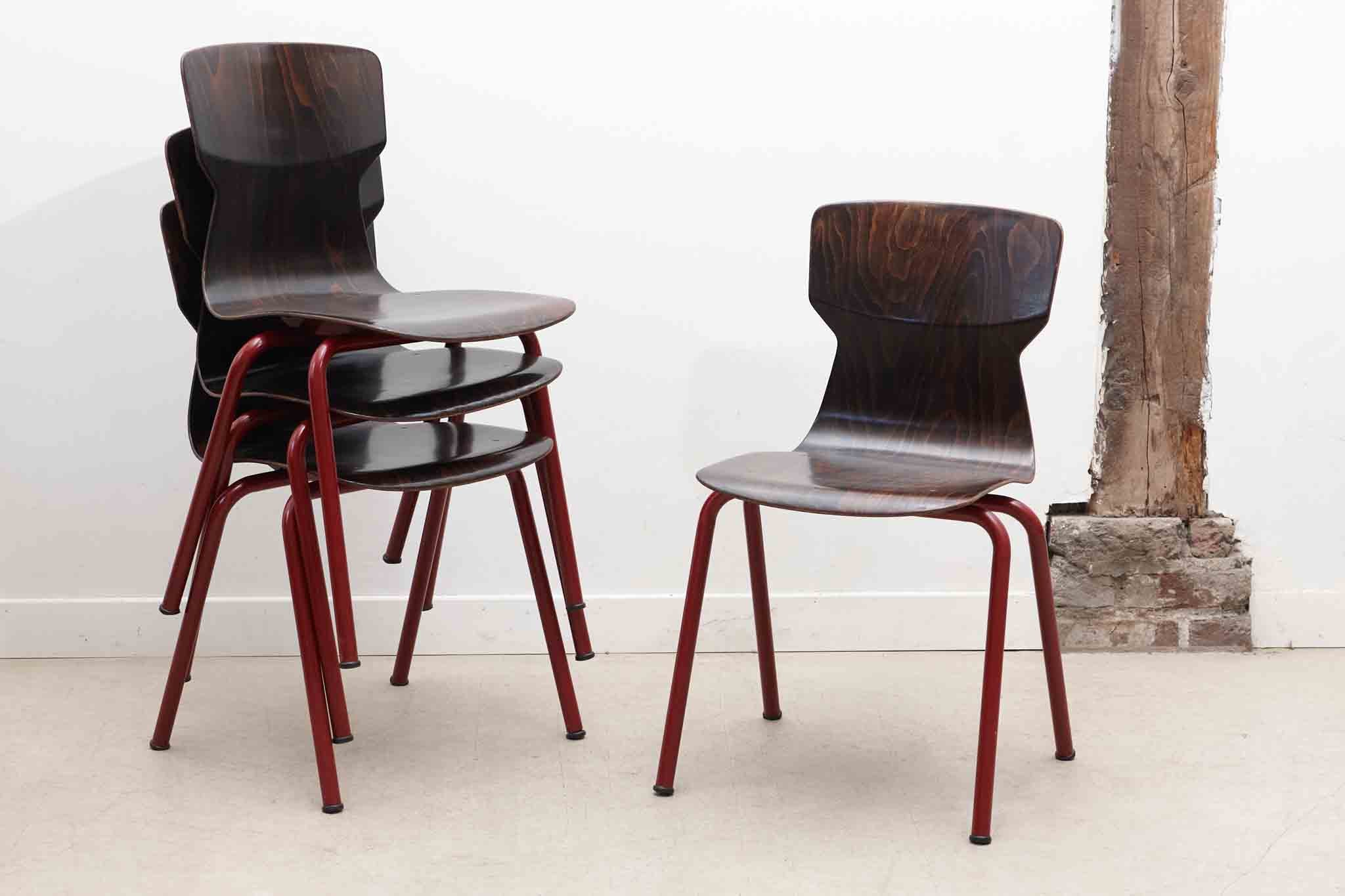 Chaise Eromes ébène et rouge