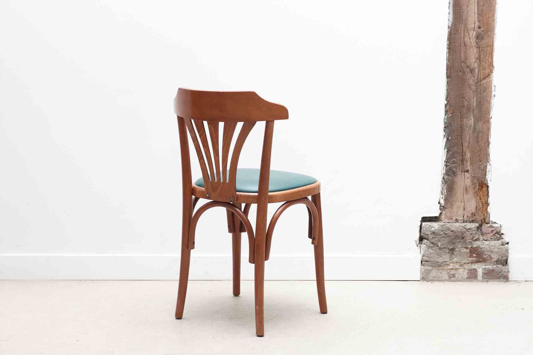 Upholstered bistro chair oak / cognac