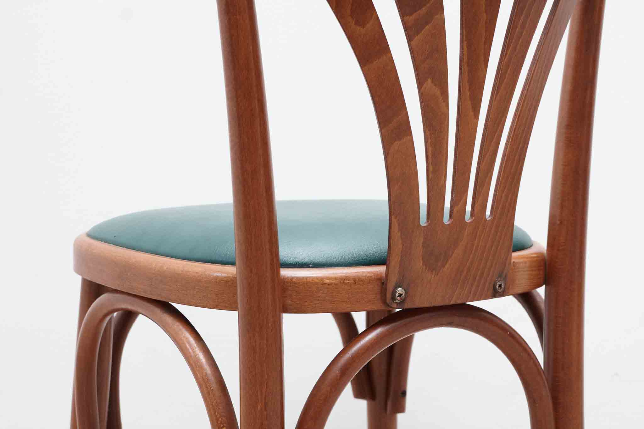 Upholstered bistro chair oak / cognac