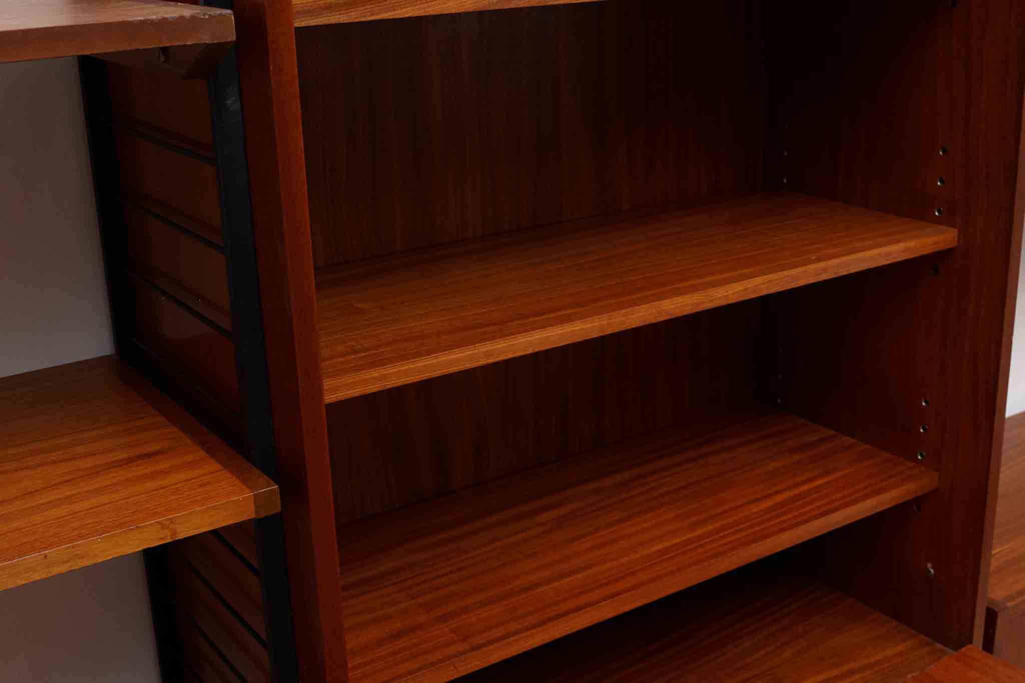 Bibliothèque bureau modulaire en teck