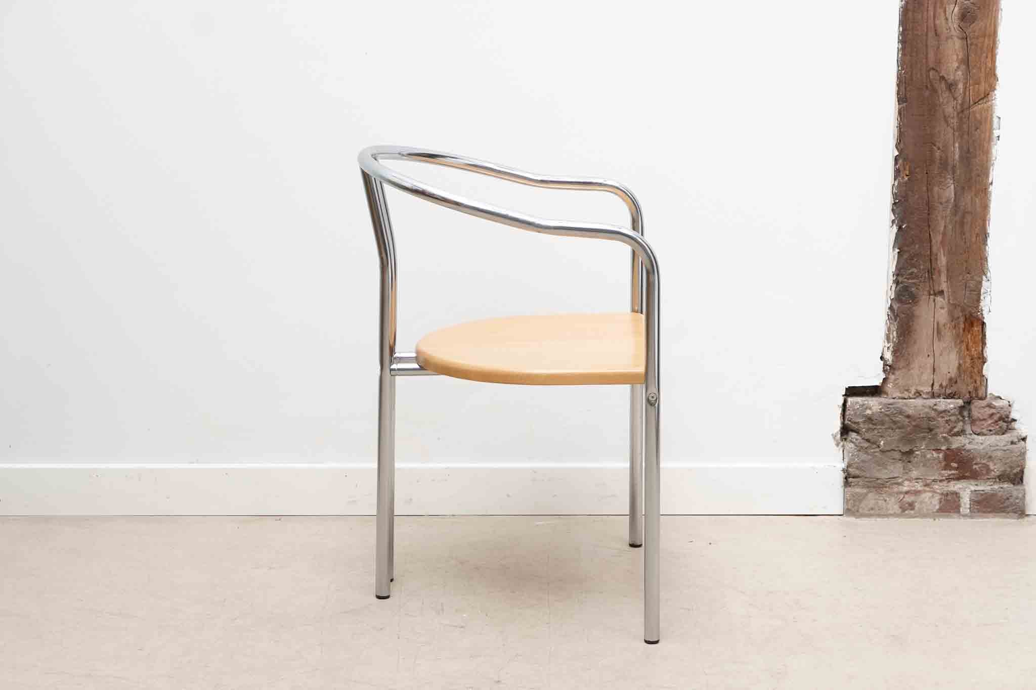 Chaise scandinave chrome / bois
