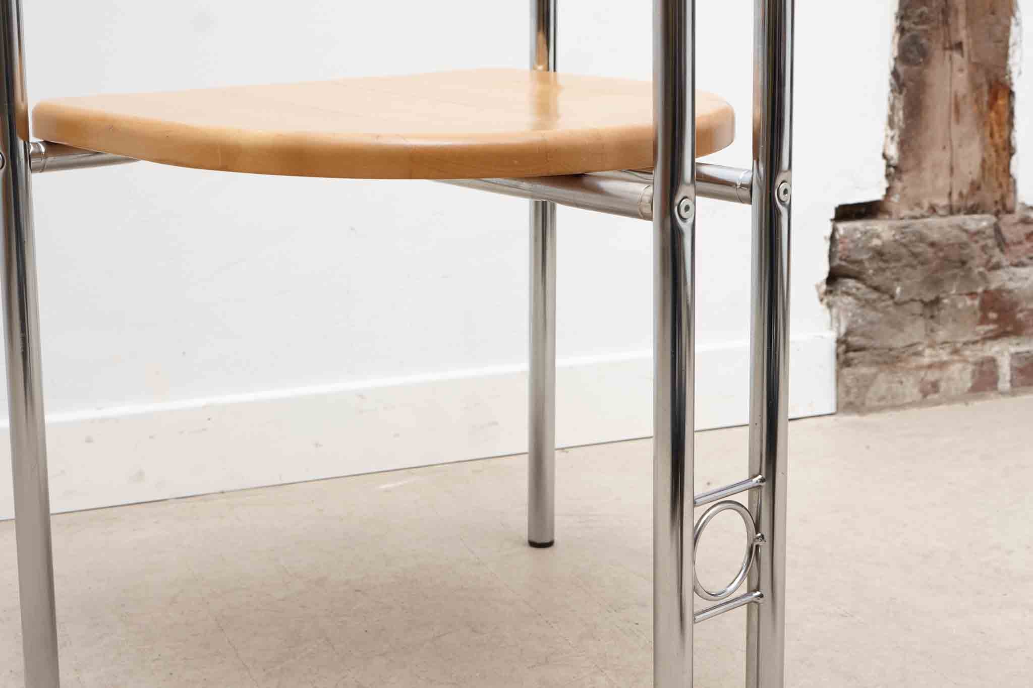 Chaise scandinave chrome / bois