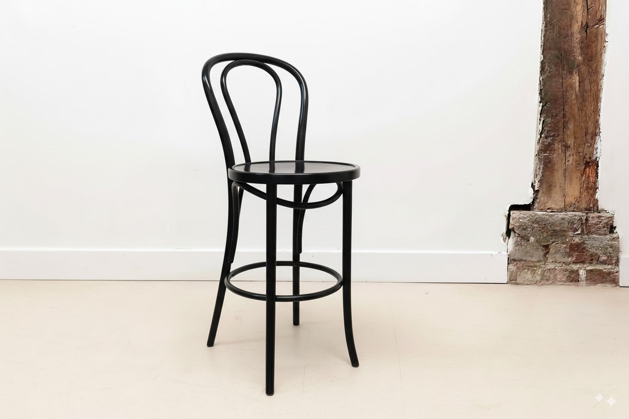 Thonet style black high chair