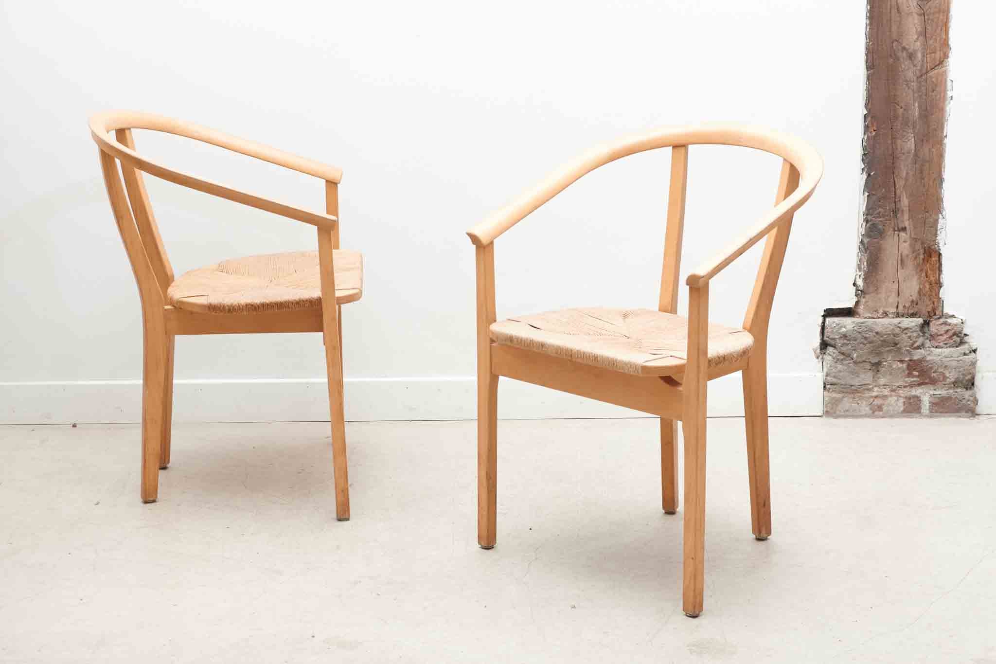 Lot de 4 chaises scandinave paillées