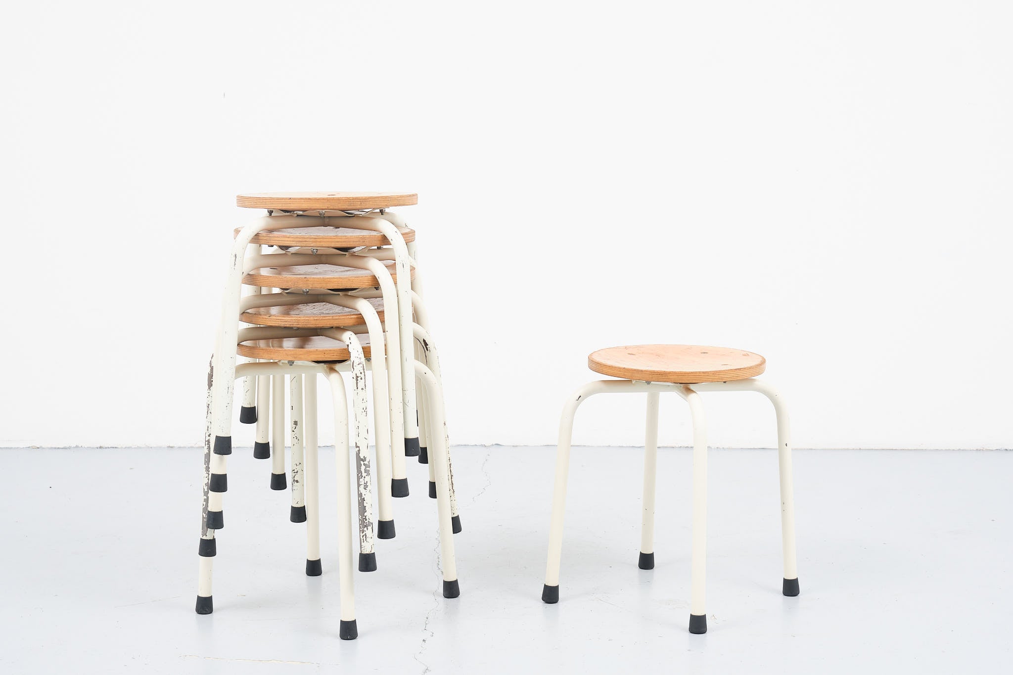 Small stool beech / white