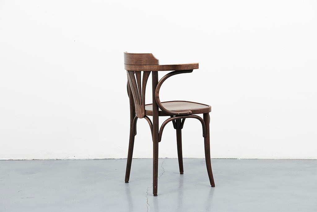 Bistro chair Bauman style oak armrests