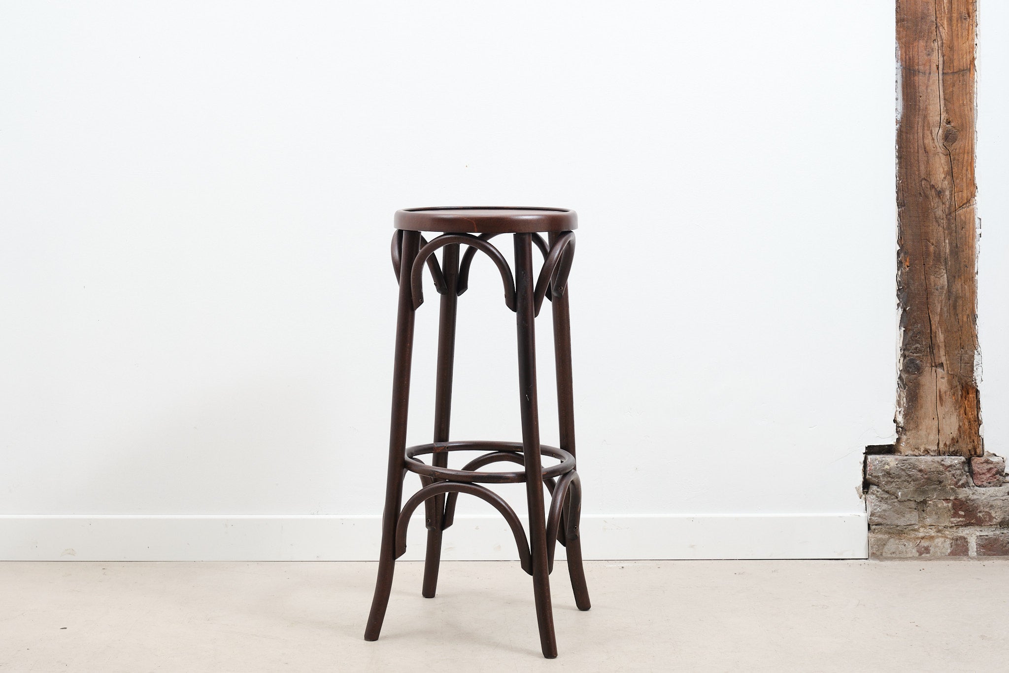 Thonet style brown bar stool