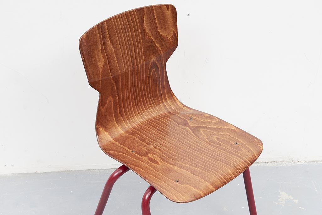 Eromes chair oak / carmine