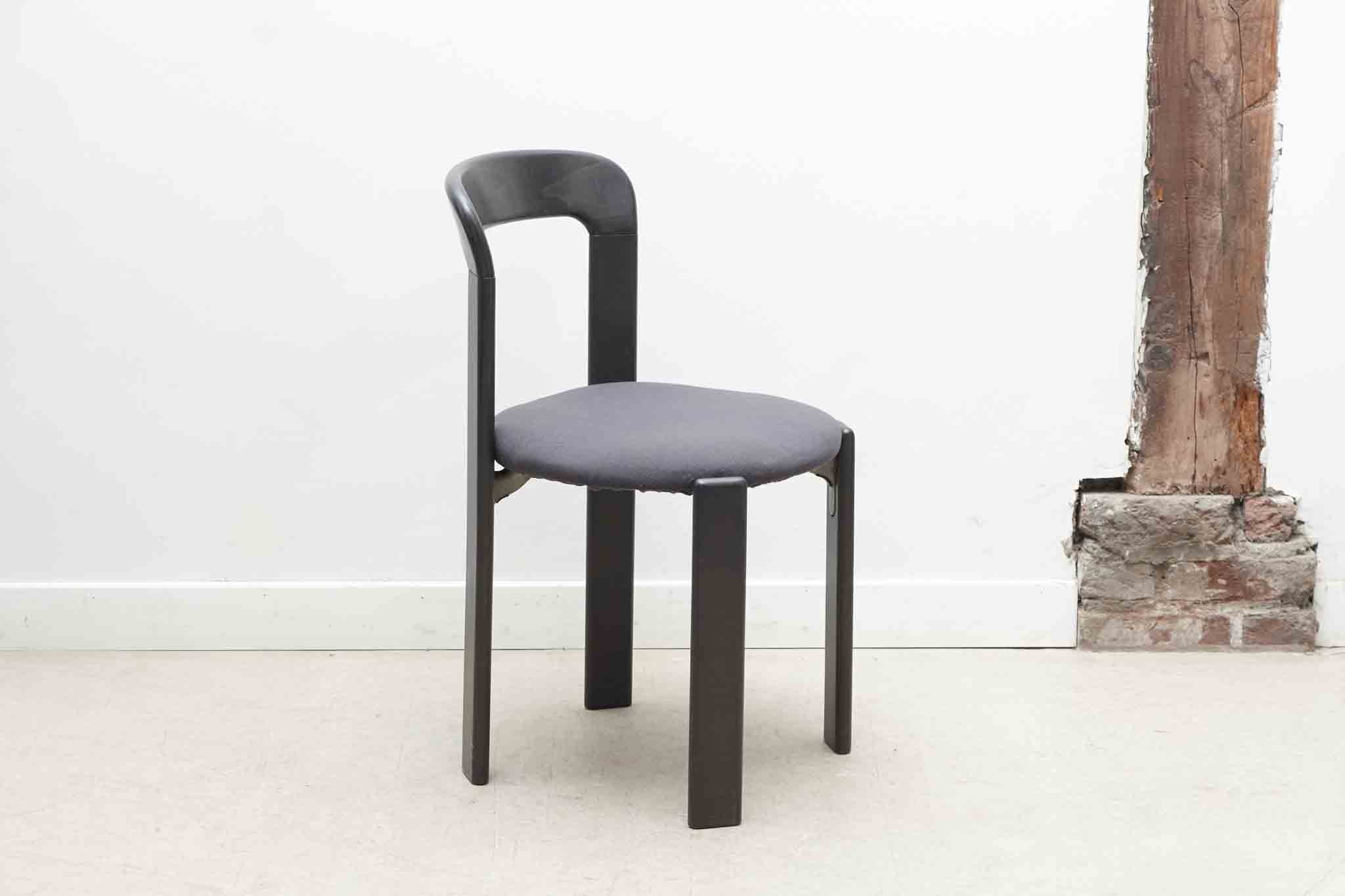 Chaise Bruno Rey par Kusch+co anthracite - assise tapissée