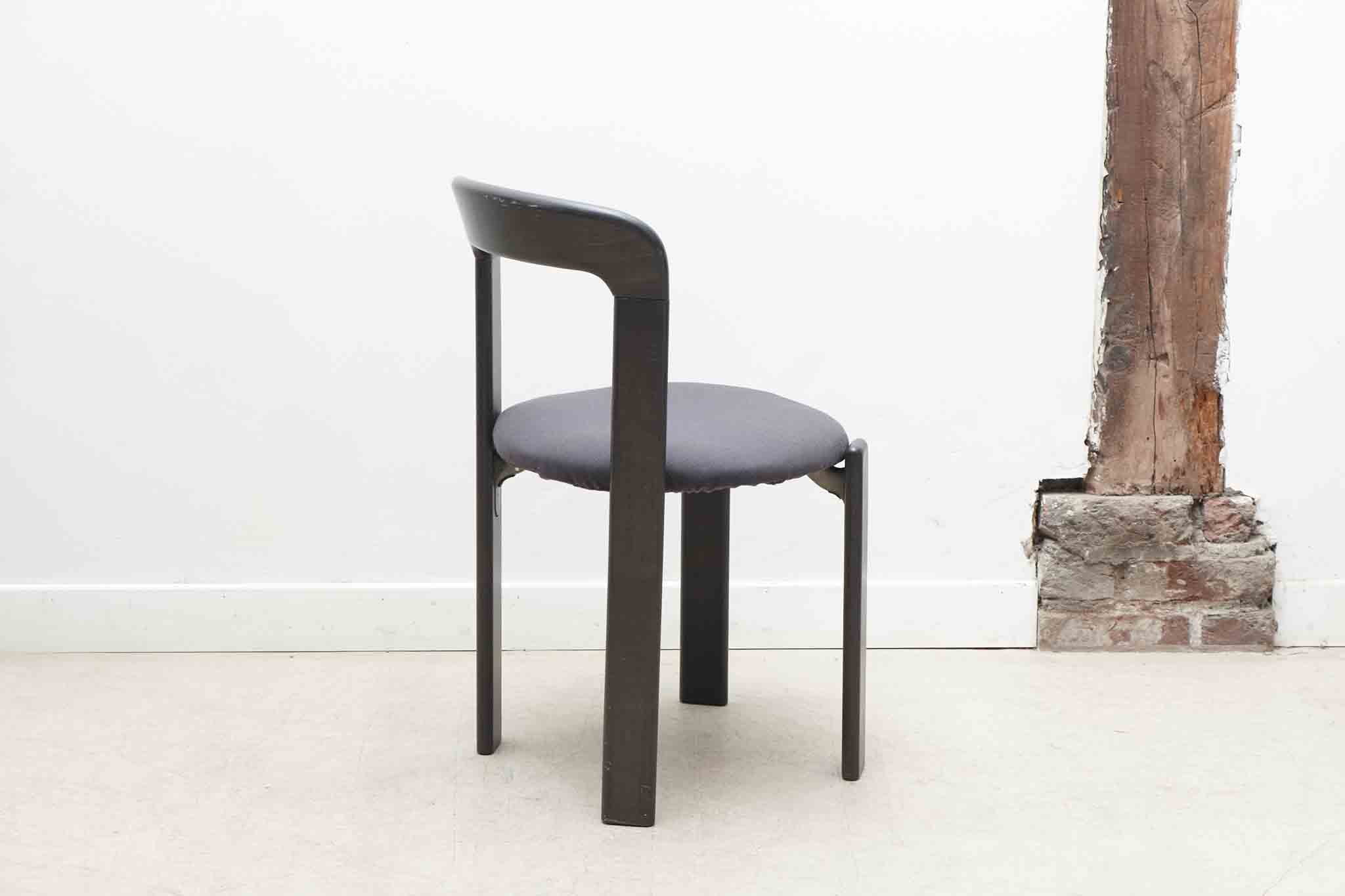 Chaise Bruno Rey par Kusch+co anthracite - assise tapissée