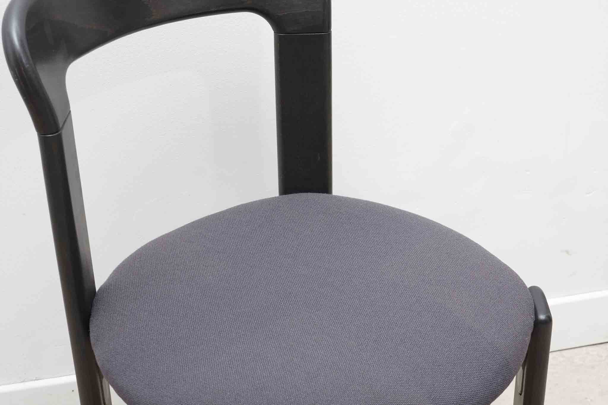 Chaise Bruno Rey par Kusch+co anthracite - assise tapissée