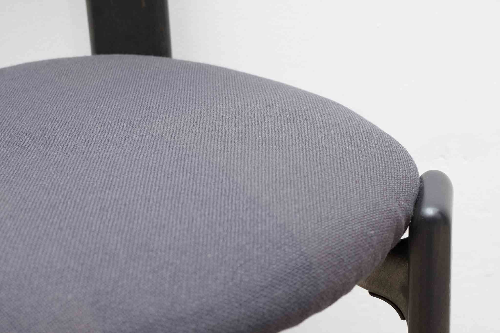 Chaise Bruno Rey par Kusch+co anthracite - assise tapissée