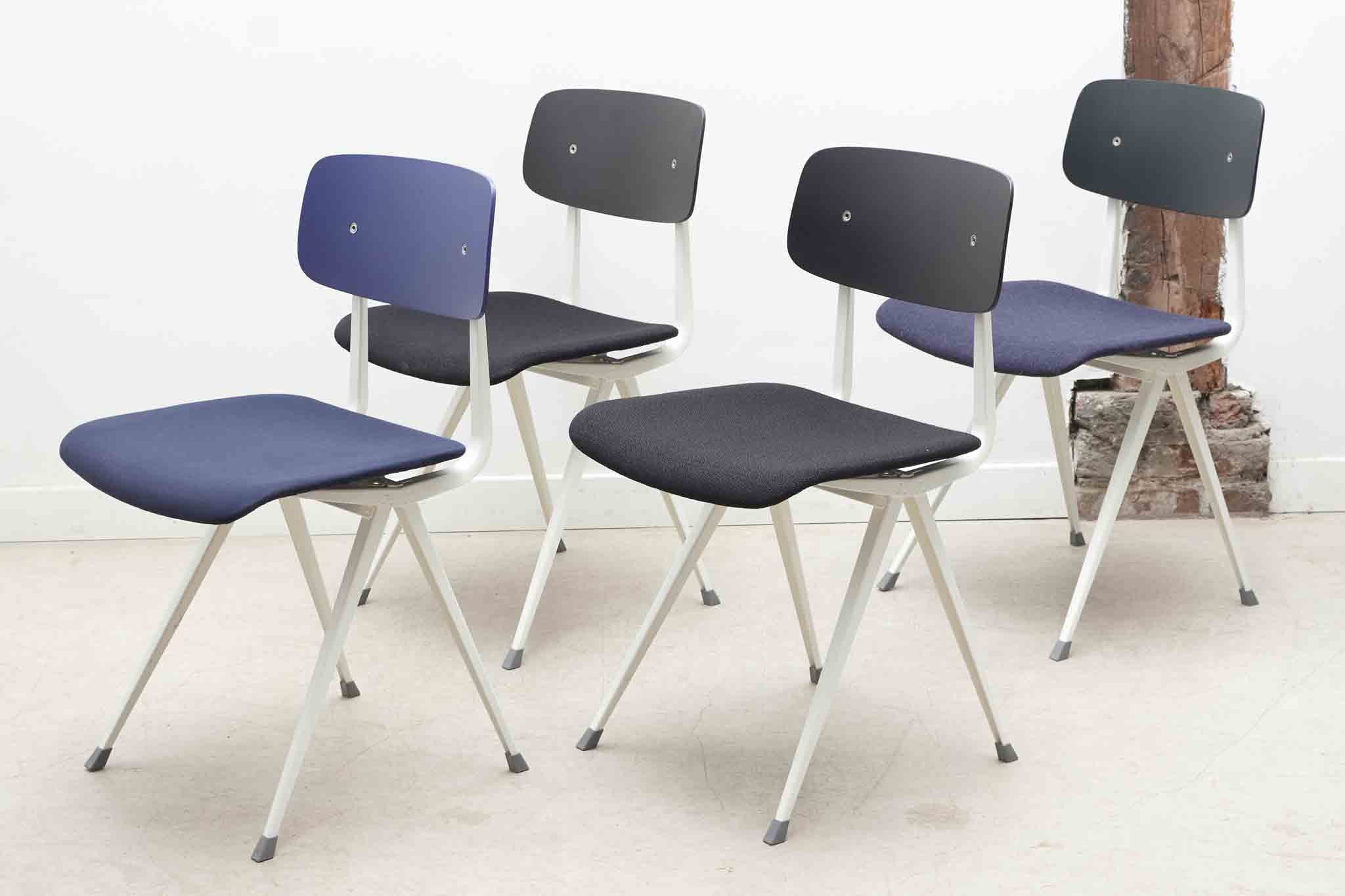 Chaise  Friso Kramer "Result" tapissée et blanc