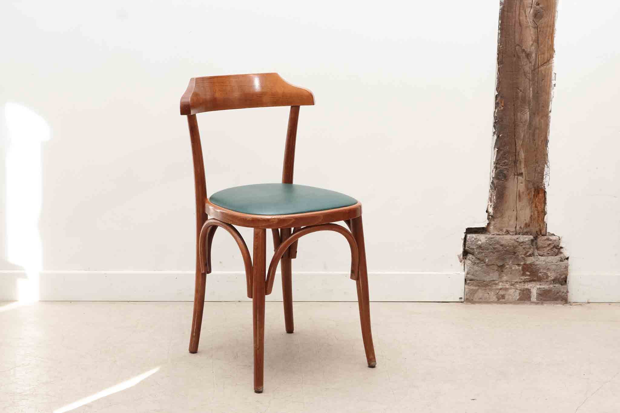 Upholstered bistro chair oak / cognac