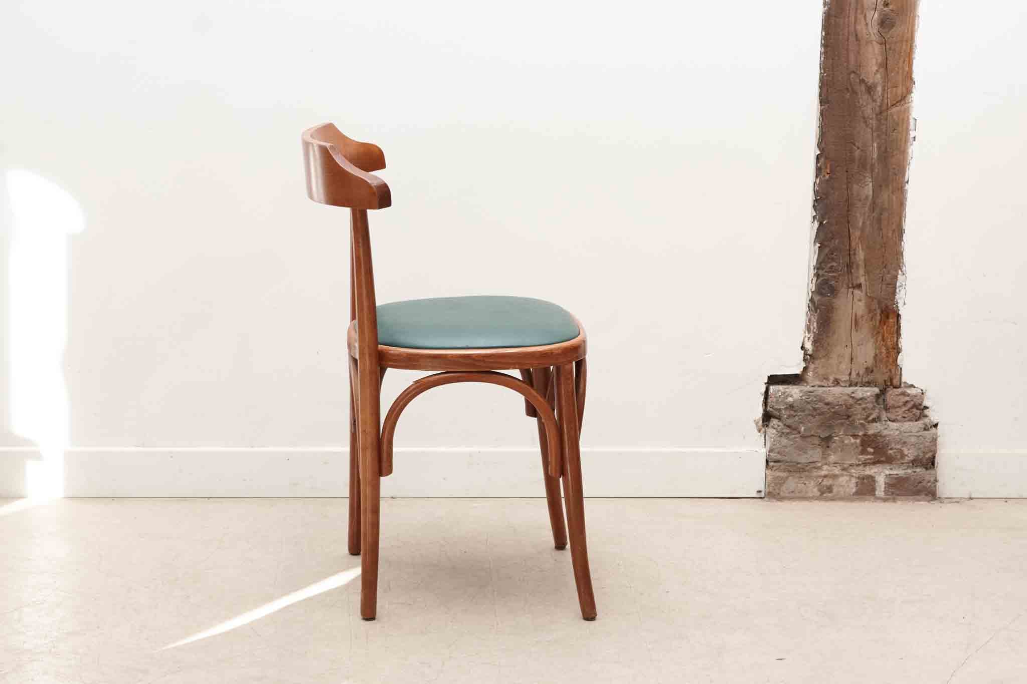 Upholstered bistro chair oak / cognac