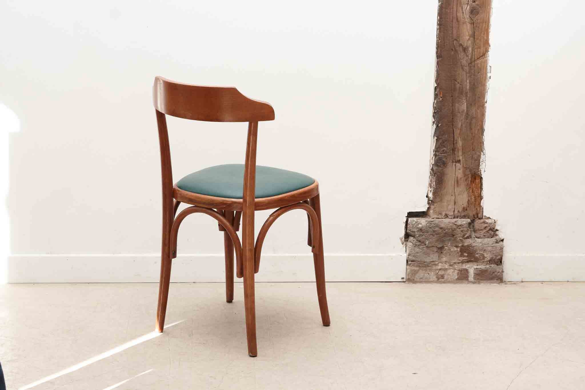 Upholstered bistro chair oak / cognac