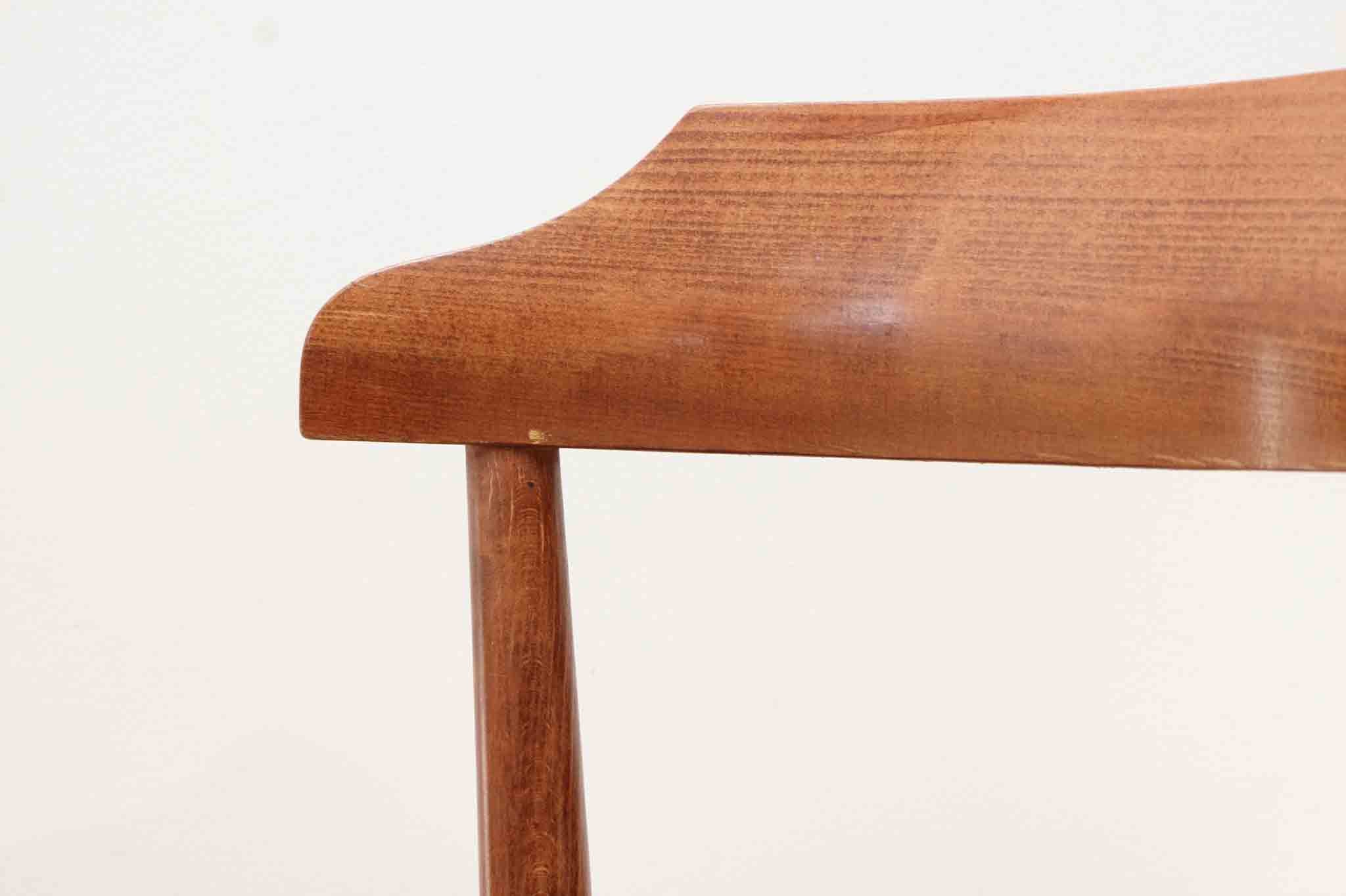 Upholstered bistro chair oak / cognac