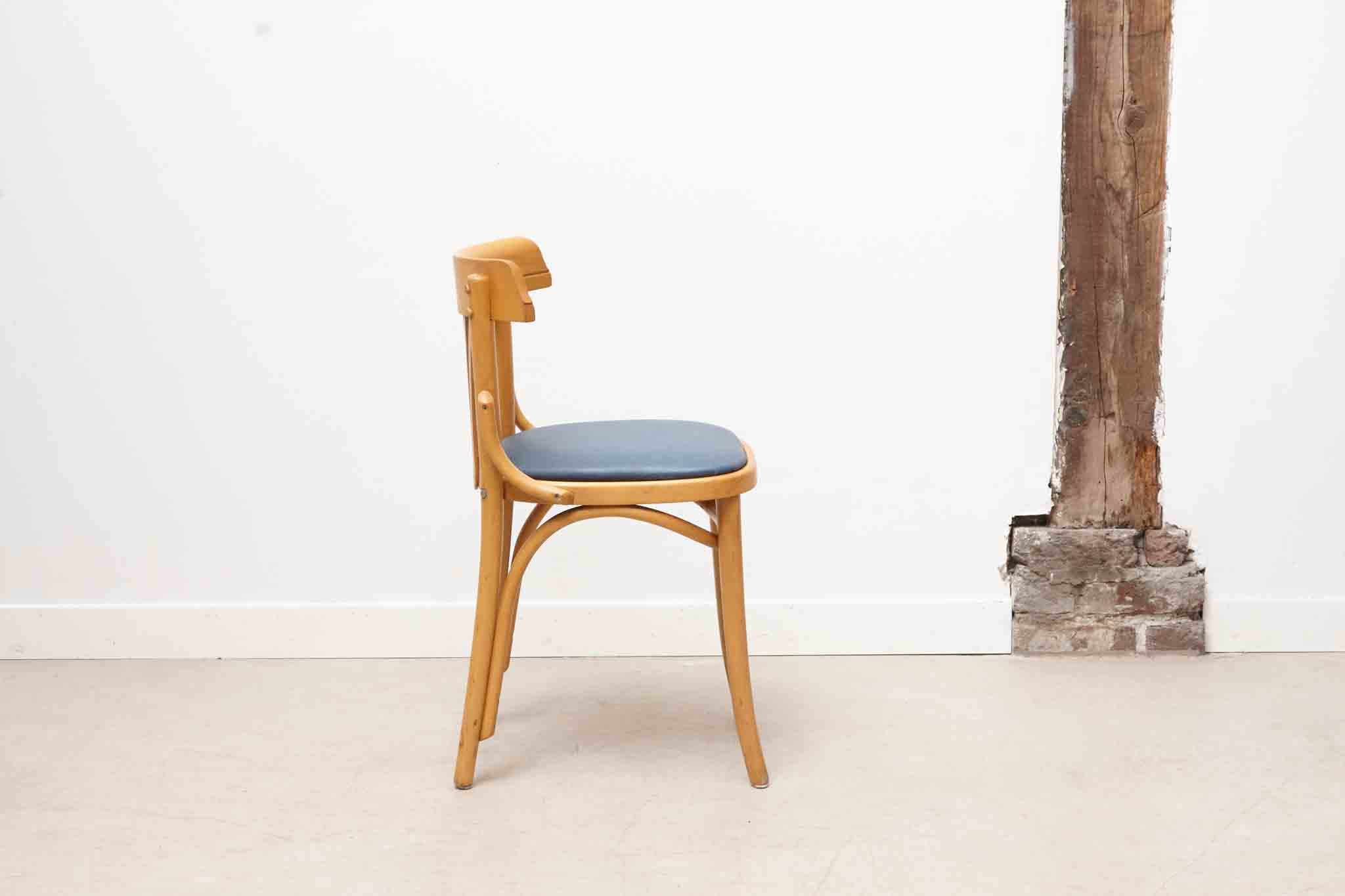 Upholstered bistro chair oak / cognac