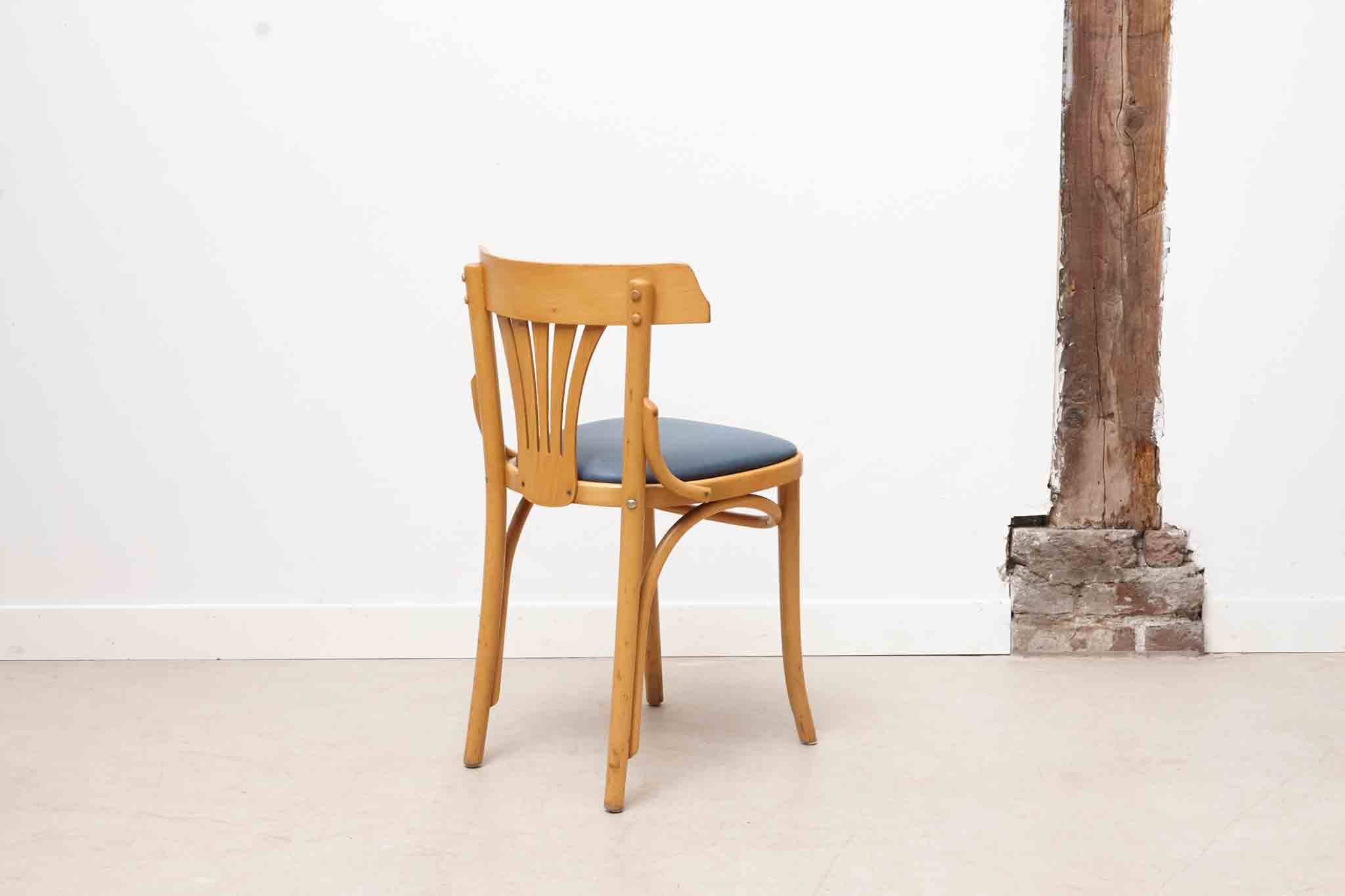 Upholstered bistro chair oak / cognac