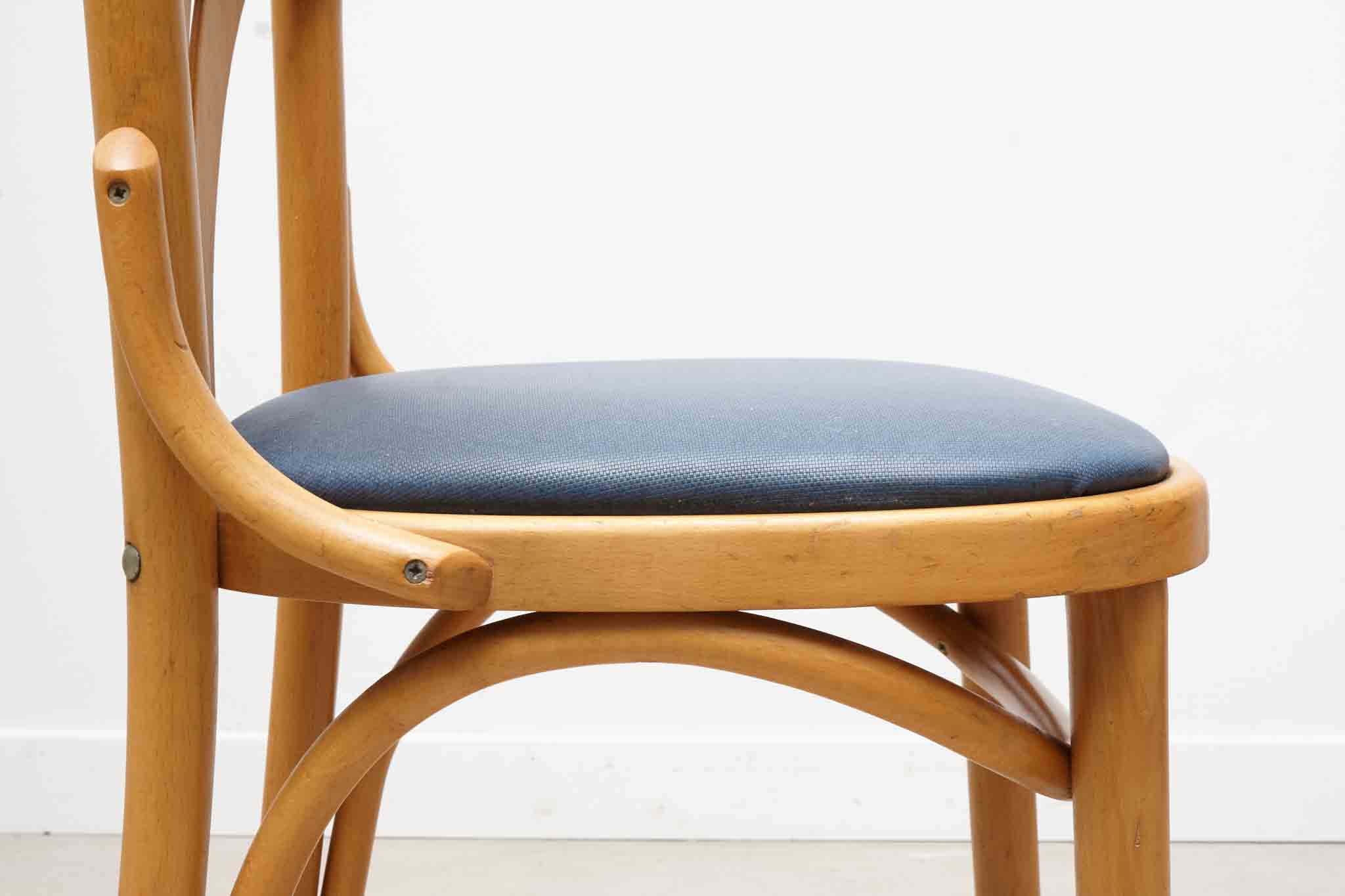 Upholstered bistro chair oak / cognac