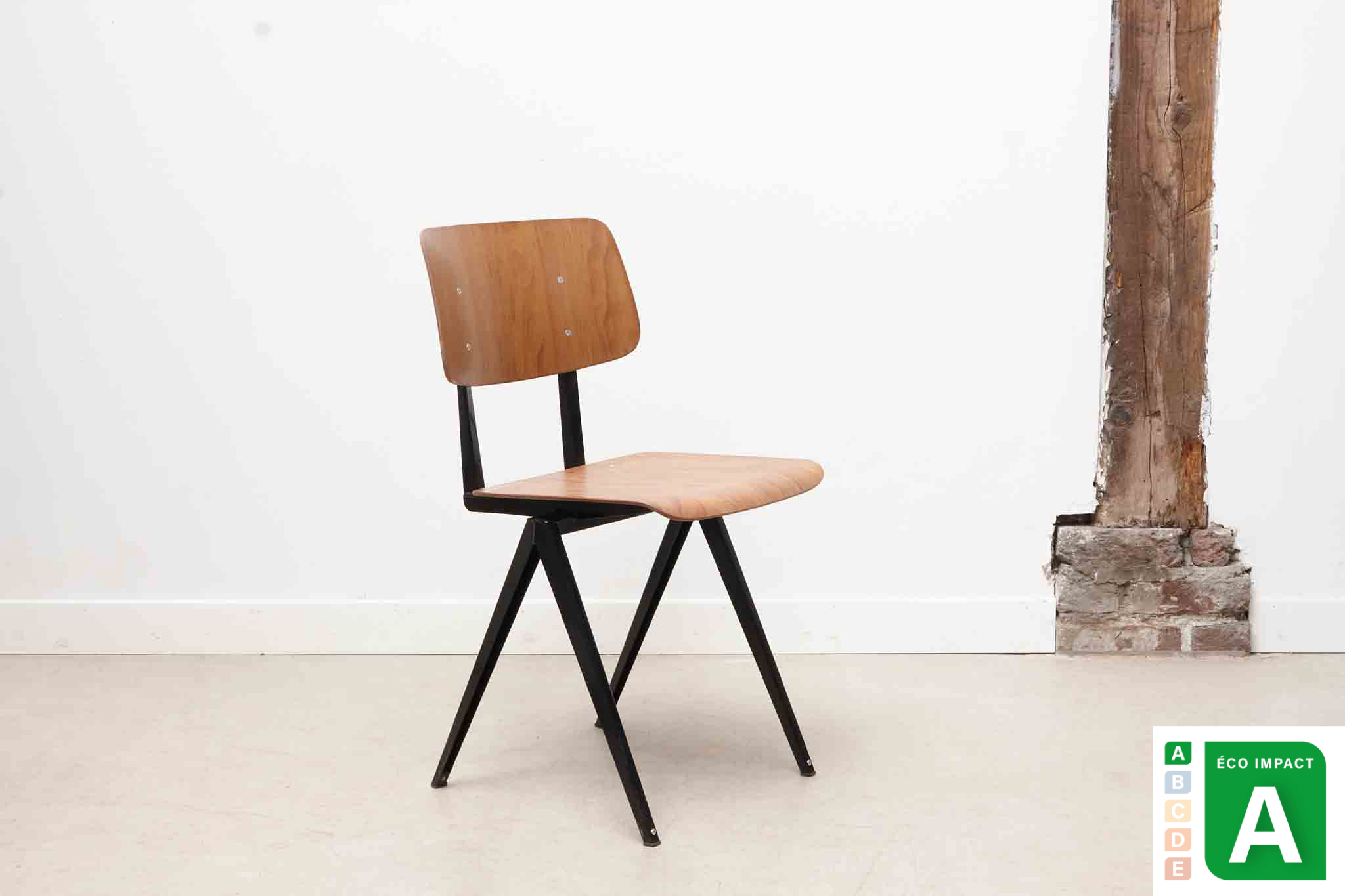Pair of S16 chairs by Galvanitas - black/black - Reissue