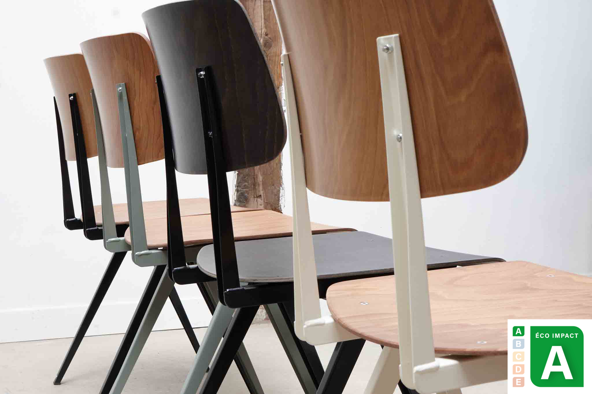 Pair of S16 chairs by Galvanitas - black/black - Reissue