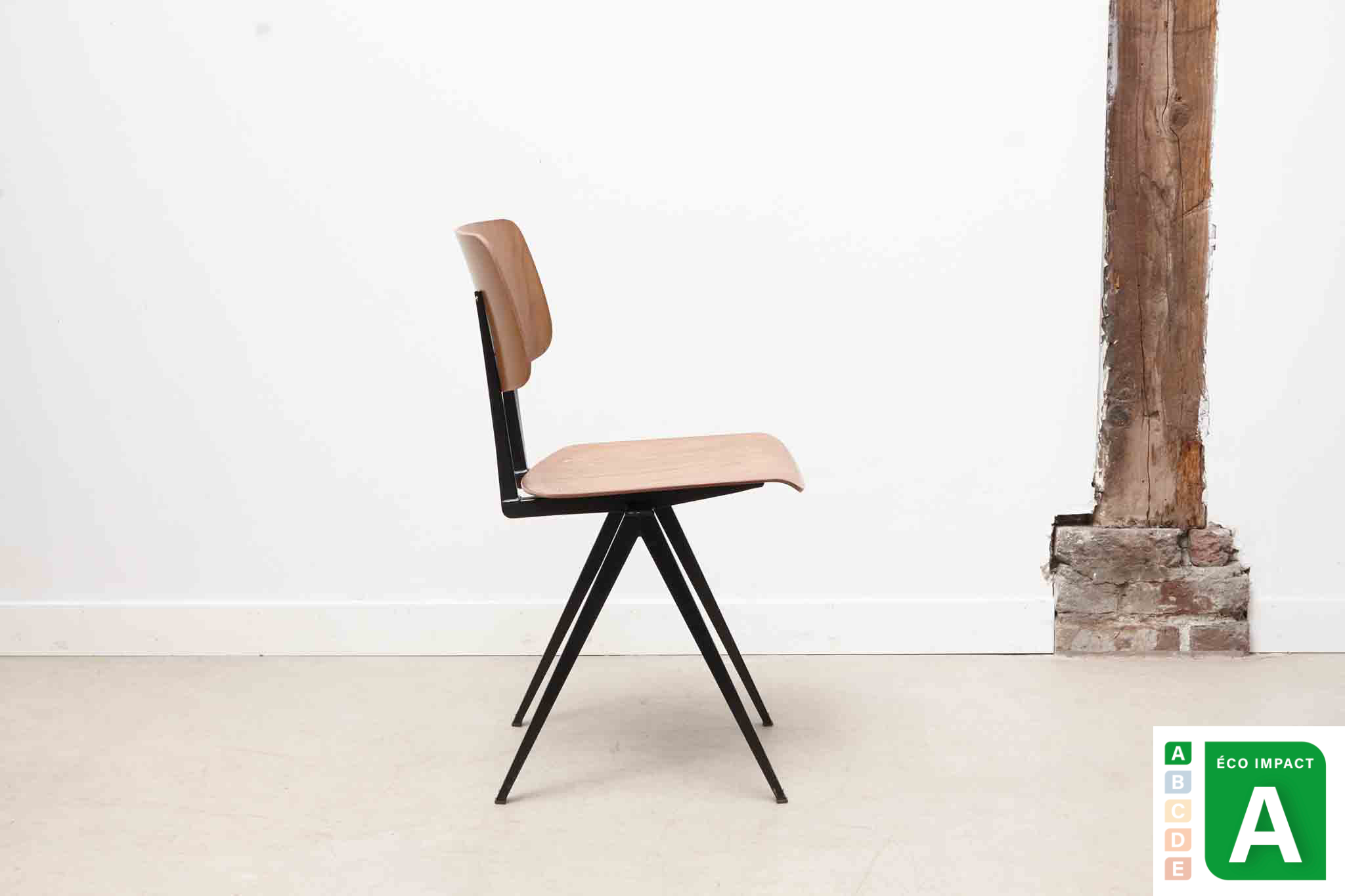 Pair of S16 chairs by Galvanitas - black/black - Reissue