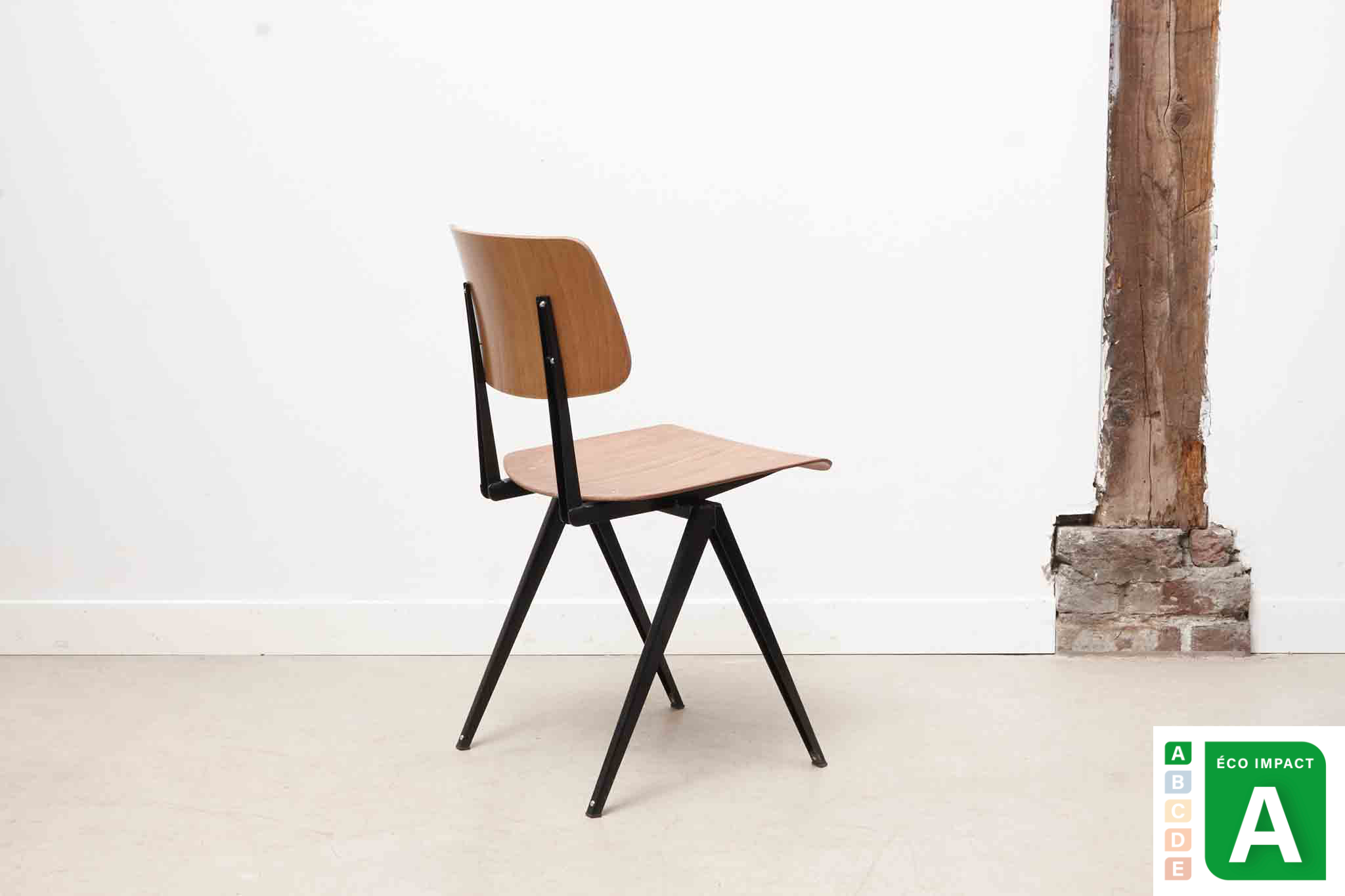 Pair of S16 chairs by Galvanitas - black/black - Reissue