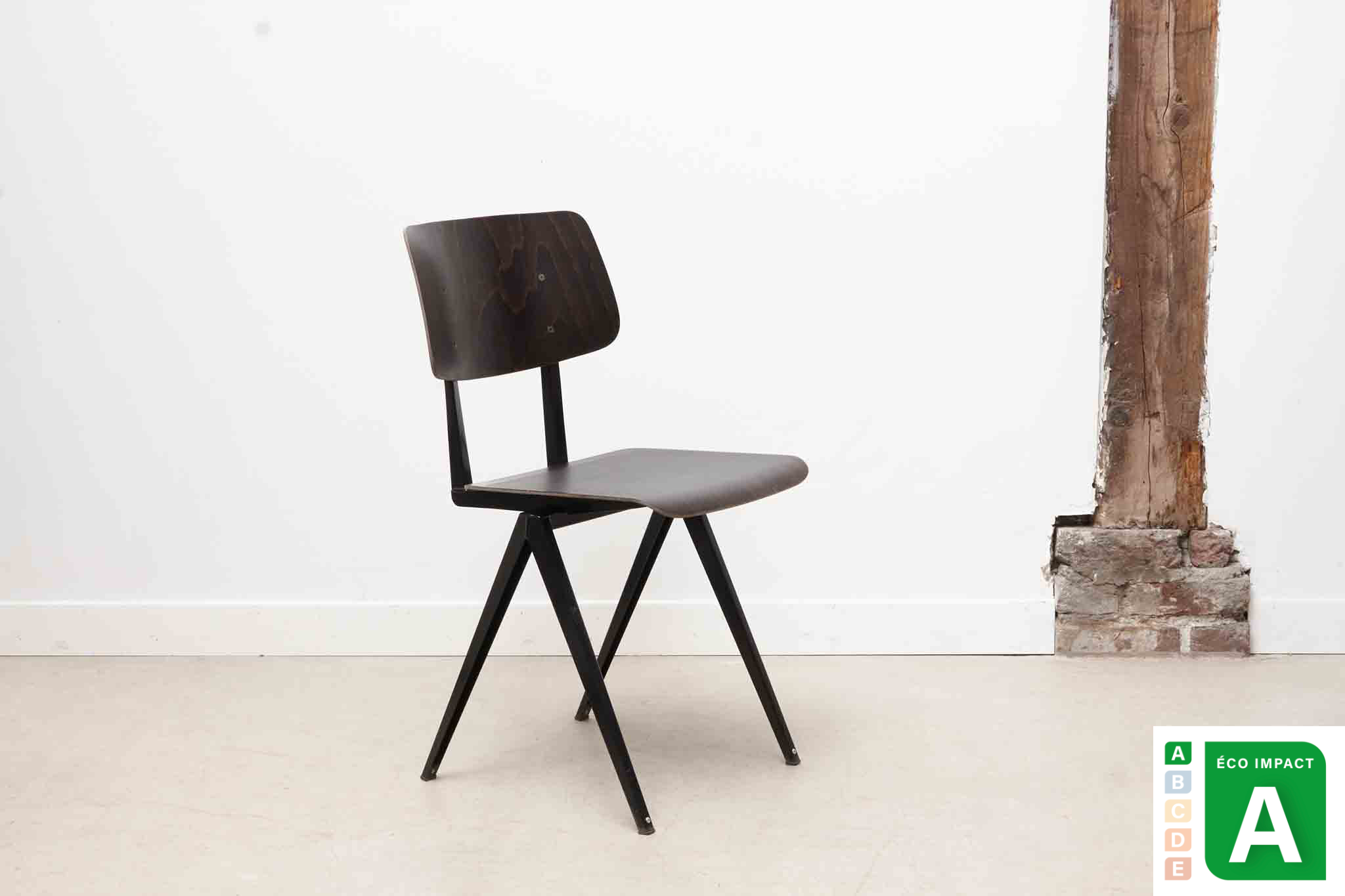 Pair of S16 chairs by Galvanitas - black/black - Reissue
