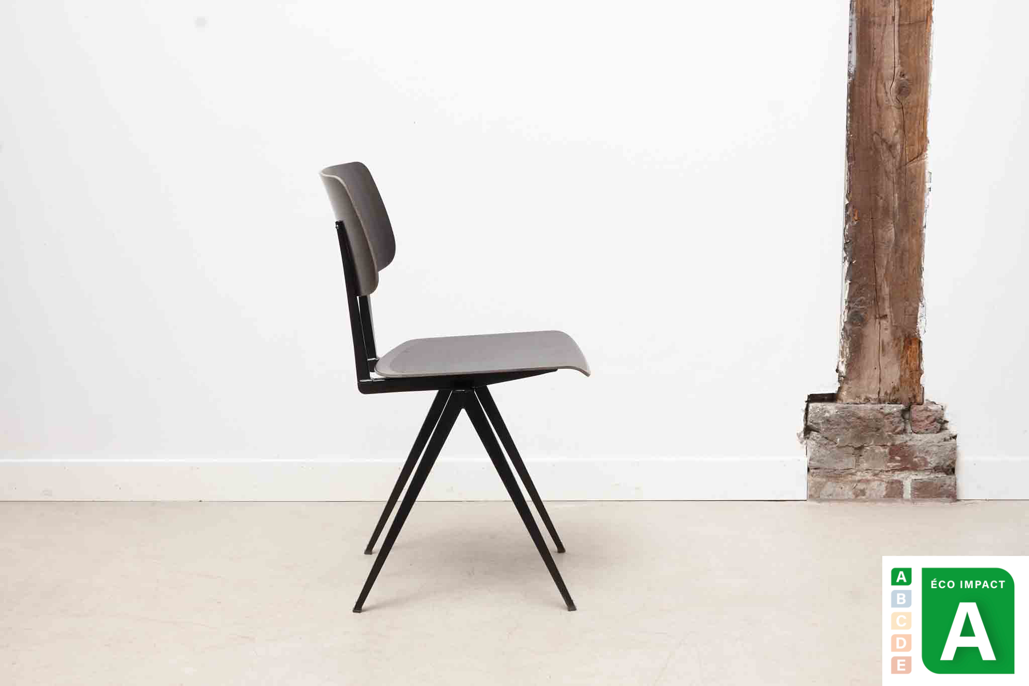 Pair of S16 chairs by Galvanitas - black/black - Reissue