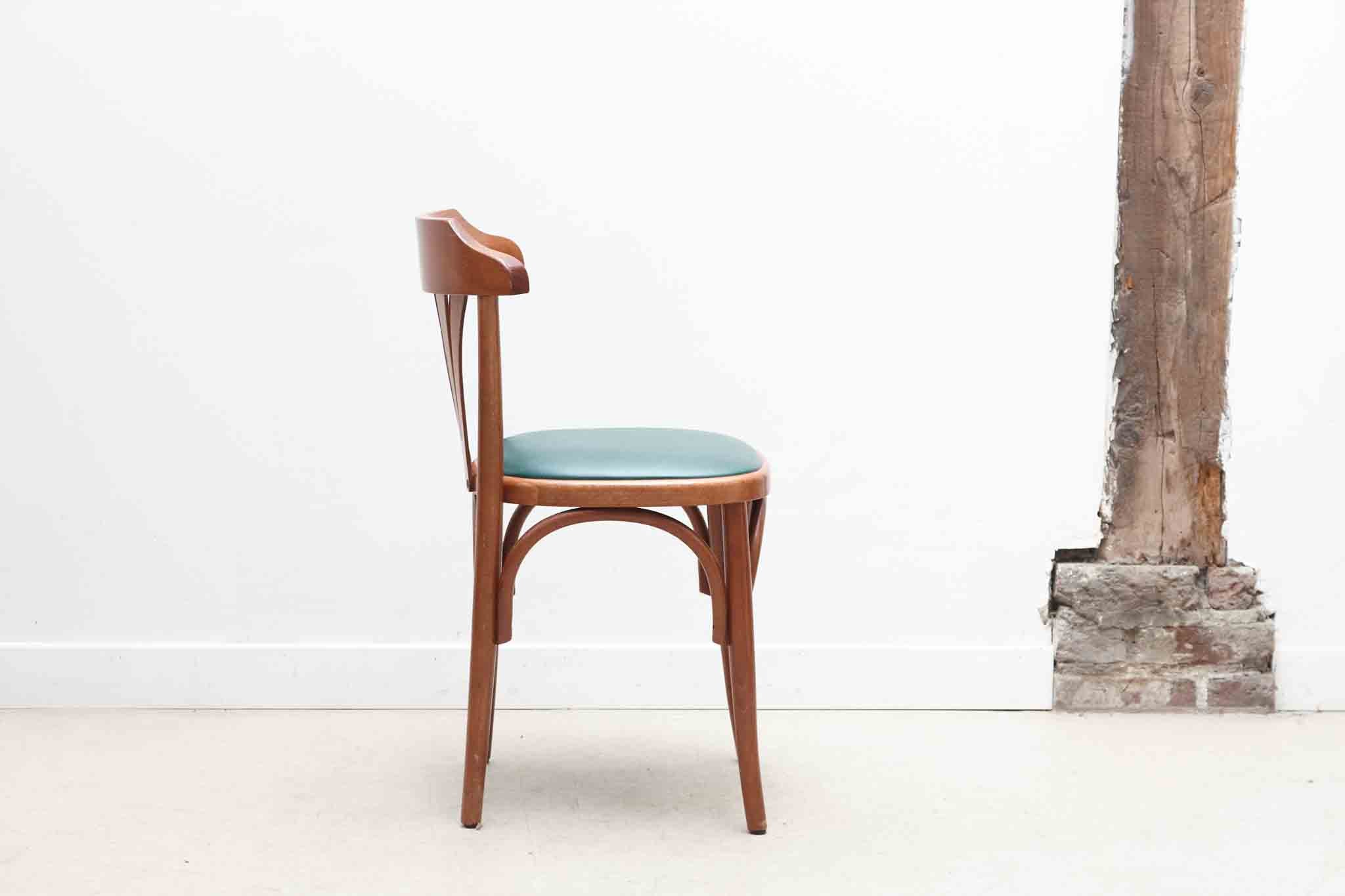 Upholstered bistro chair oak / cognac