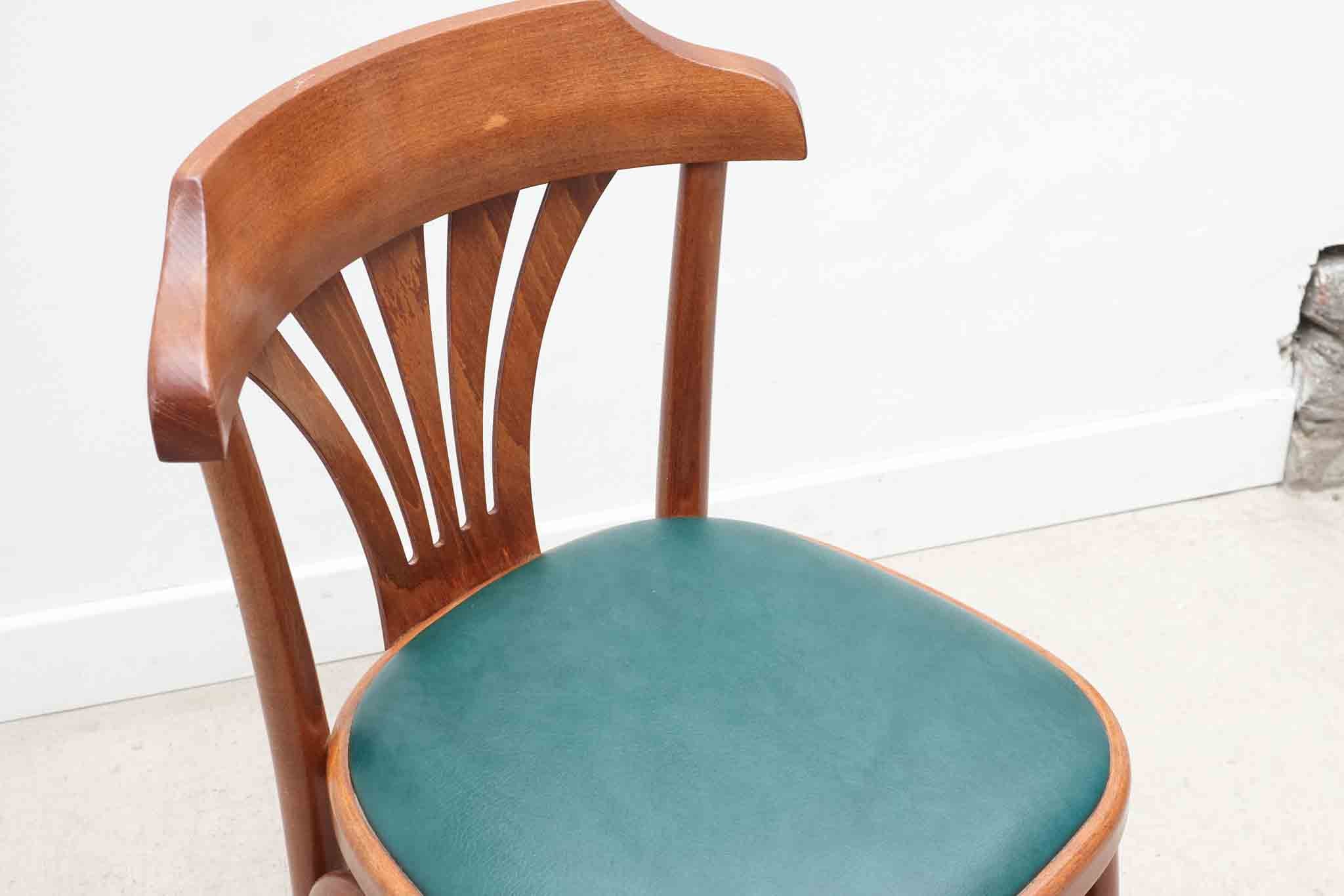 Upholstered bistro chair oak / cognac