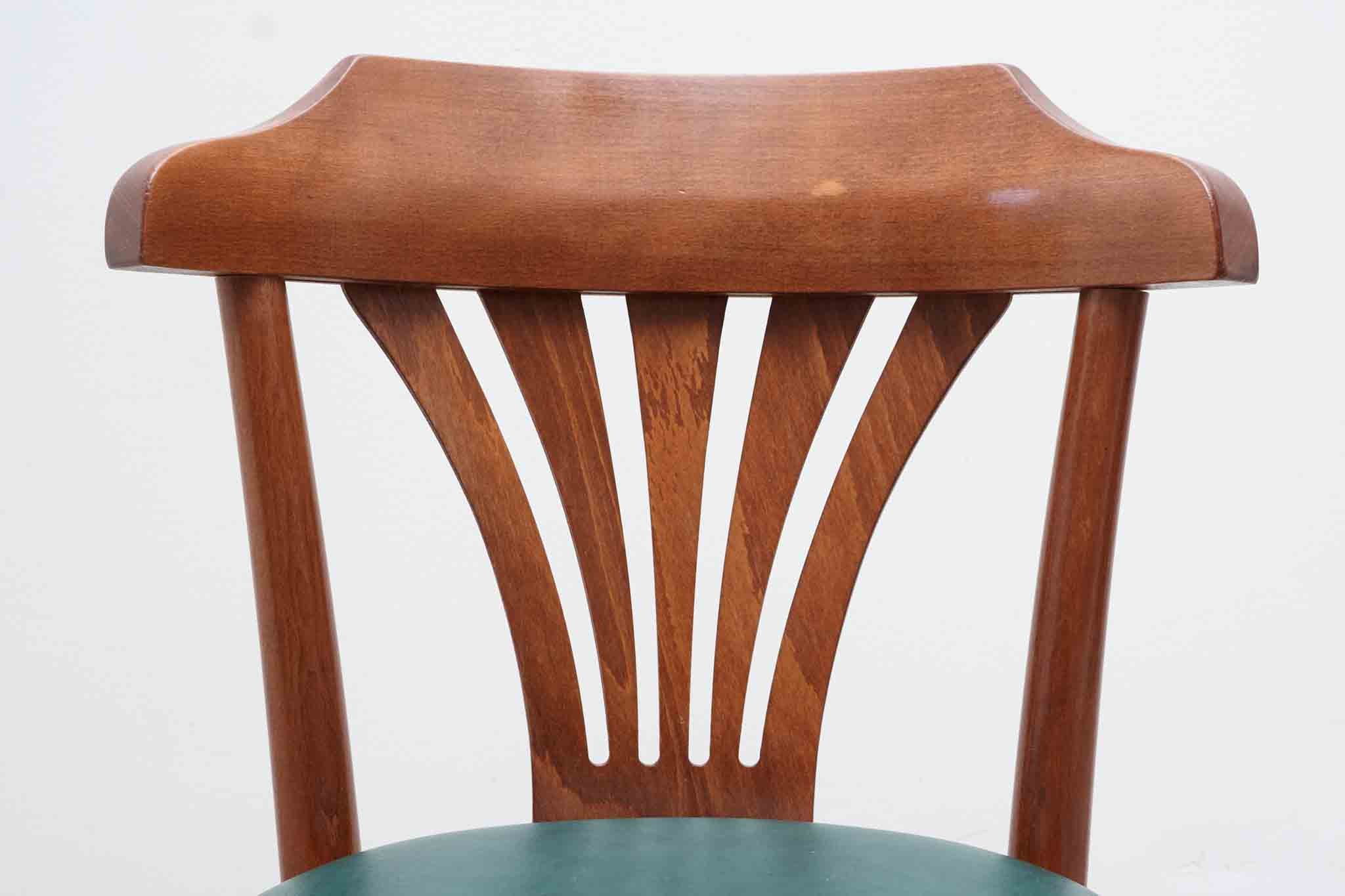 Upholstered bistro chair oak / cognac