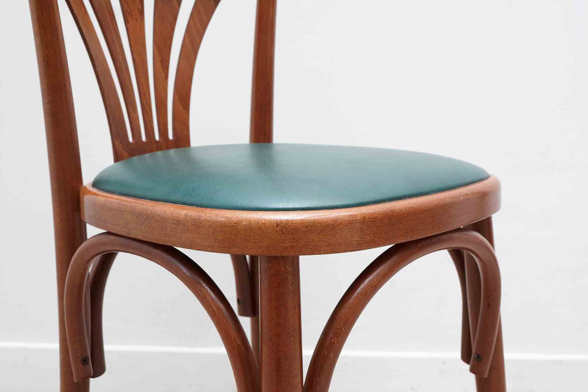 Upholstered bistro chair oak / cognac