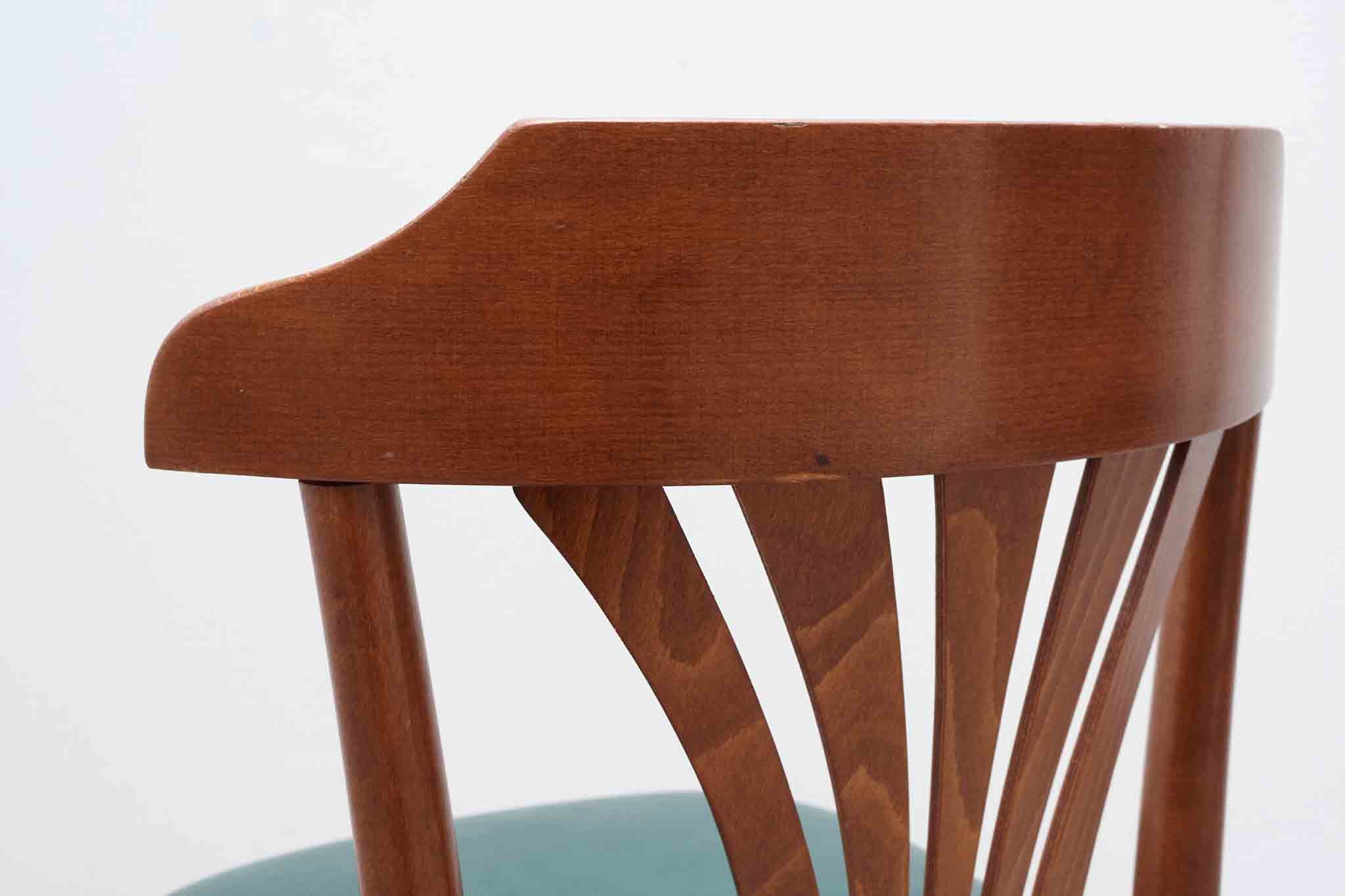 Upholstered bistro chair oak / cognac
