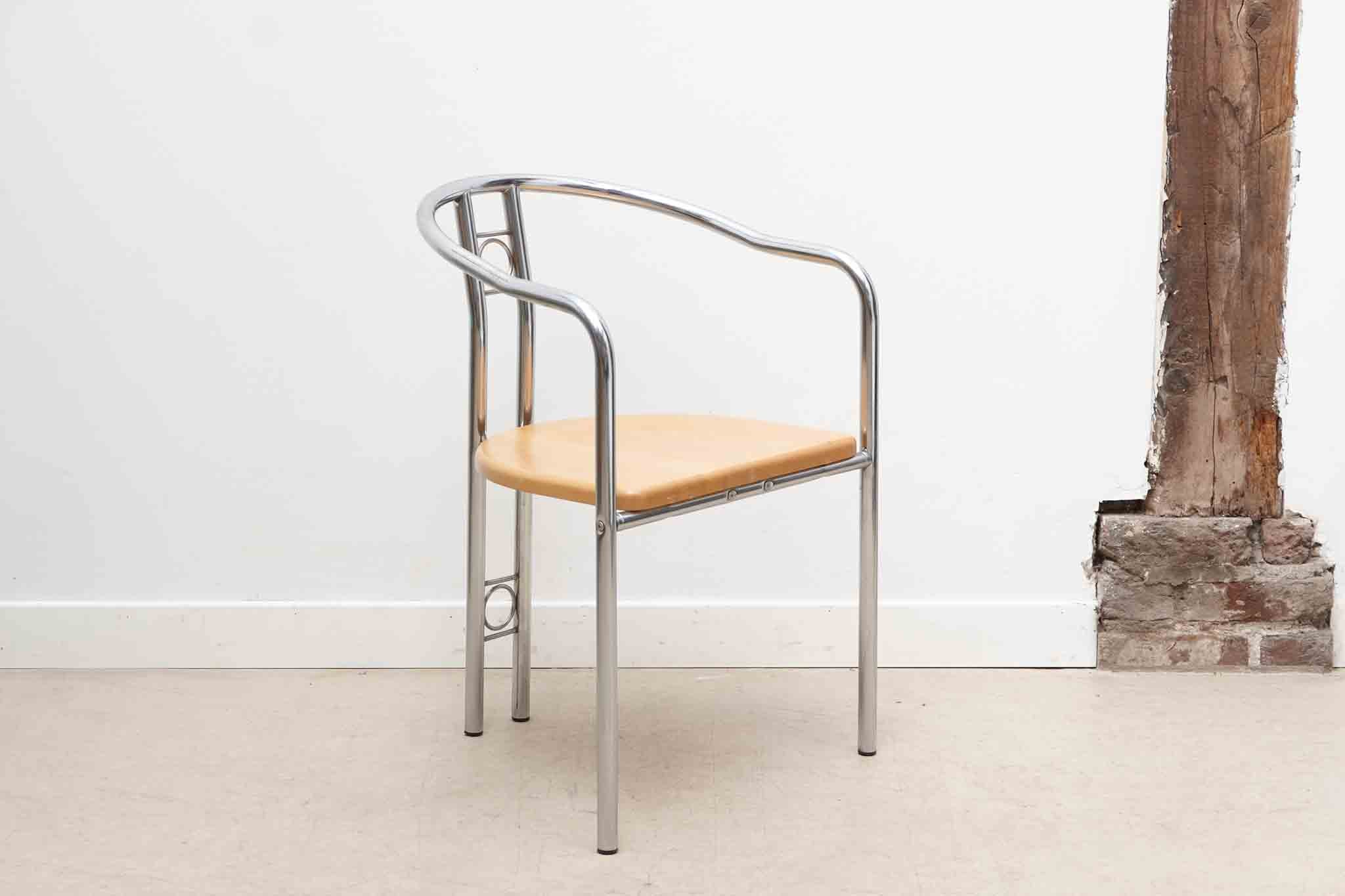 Chaise scandinave chrome / bois