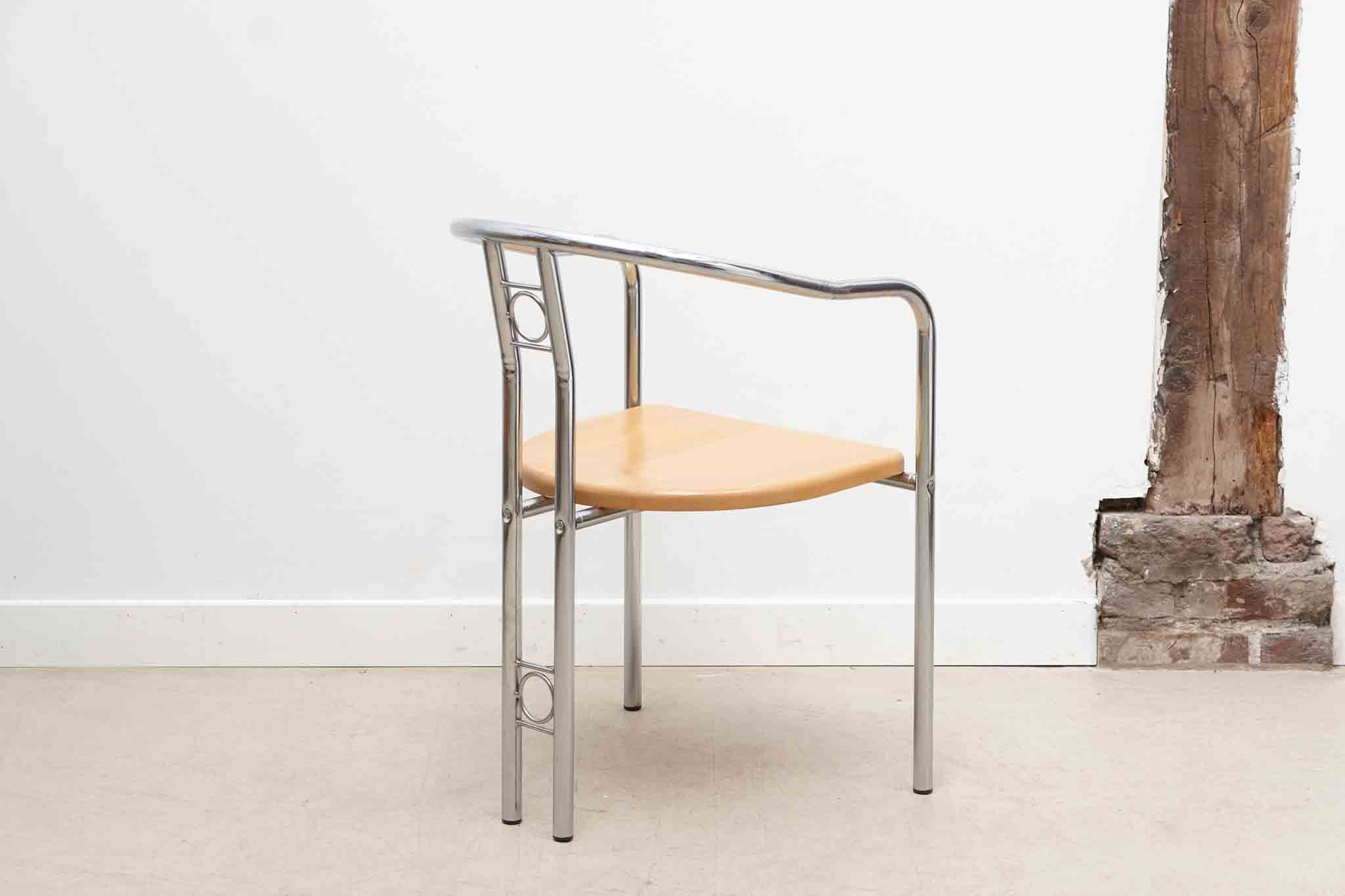 Chaise scandinave chrome / bois