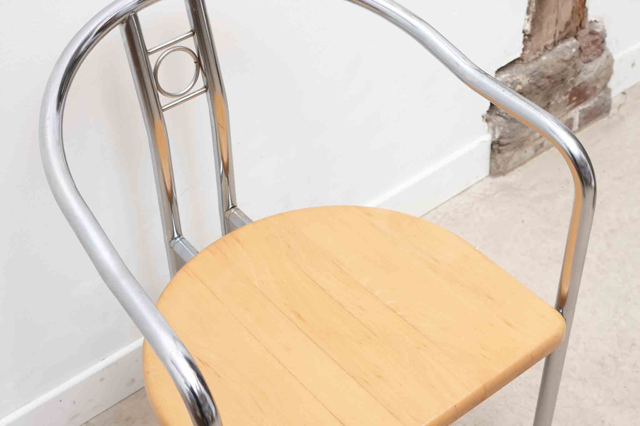 Chaise scandinave chrome / bois