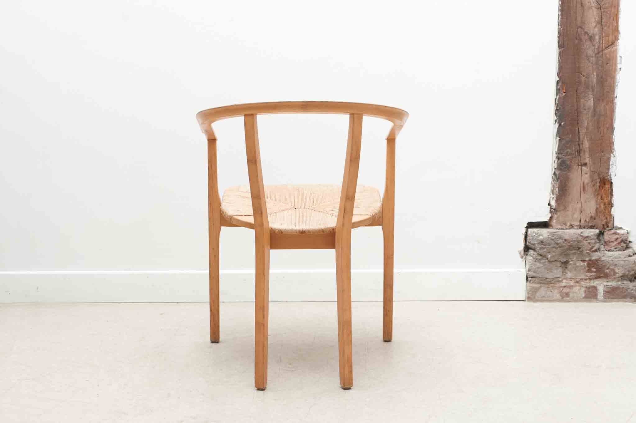 Lot de 4 chaises scandinave paillées
