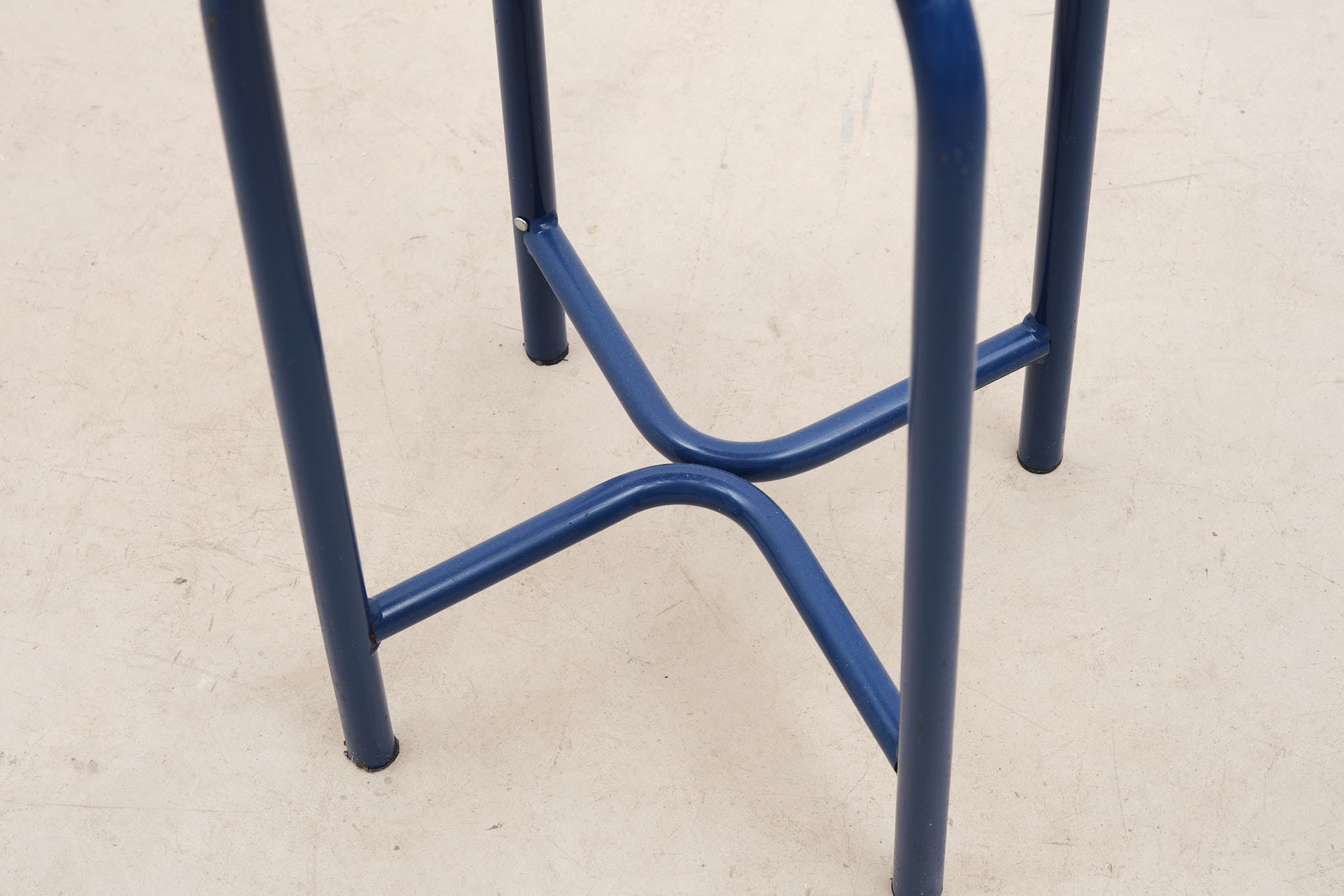 Blue low stool in x