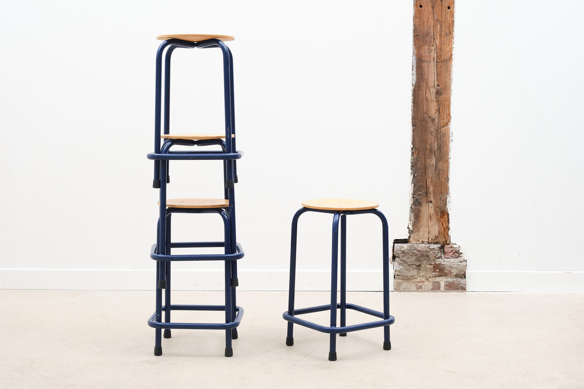 Blue low stool