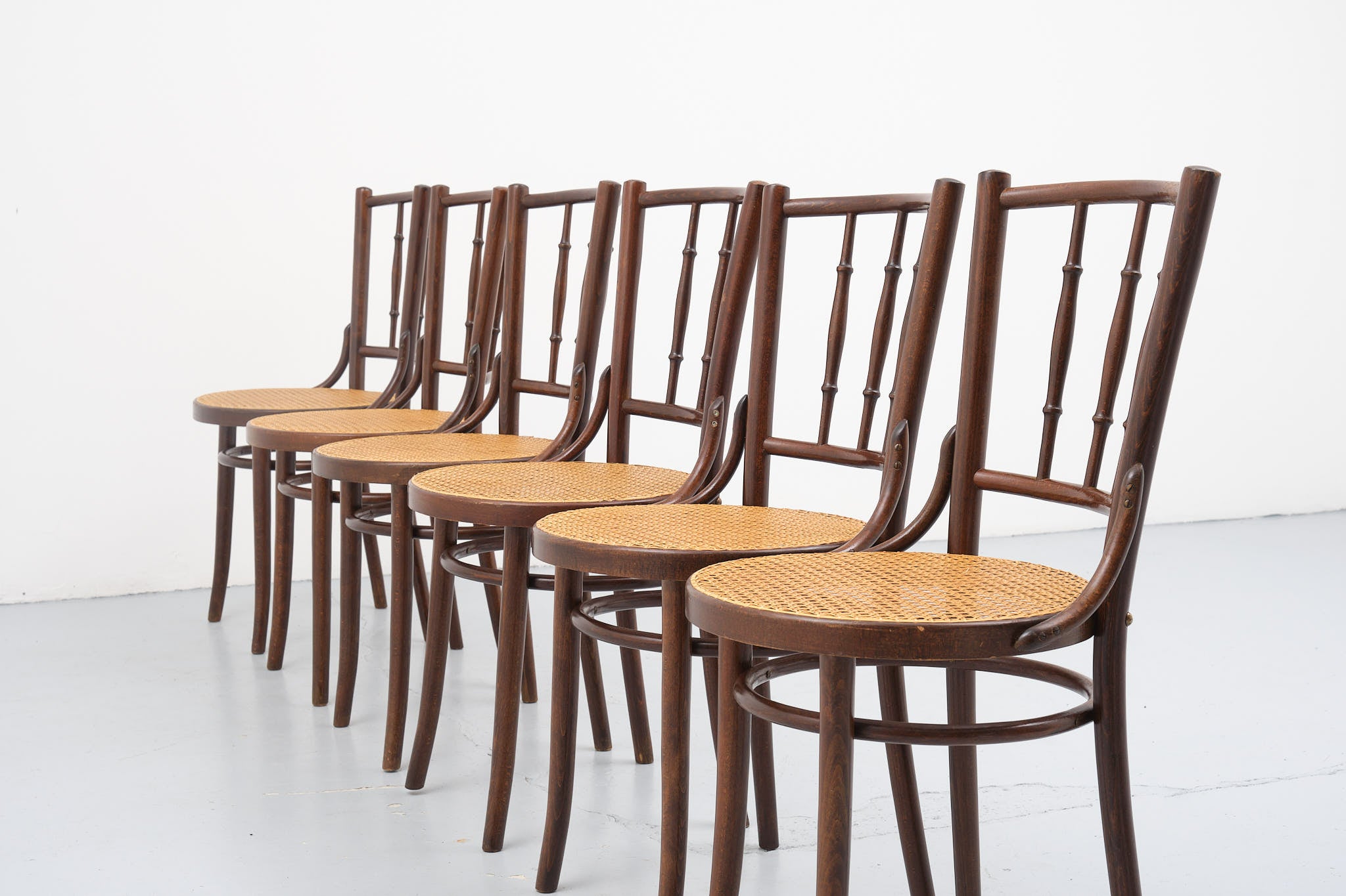Wood and caning bistro chair