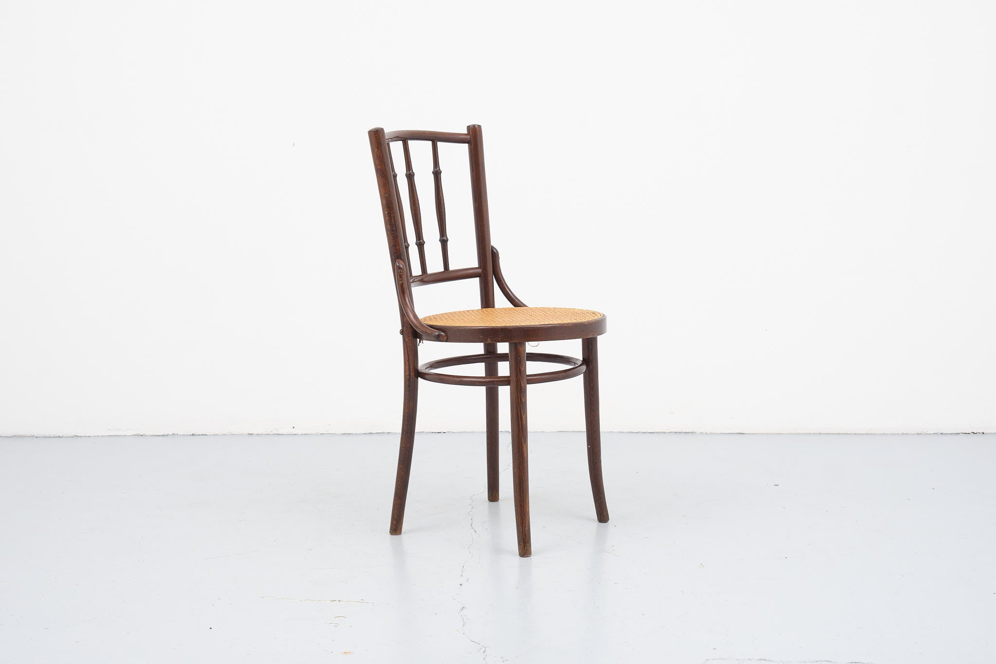 Wood and caning bistro chair