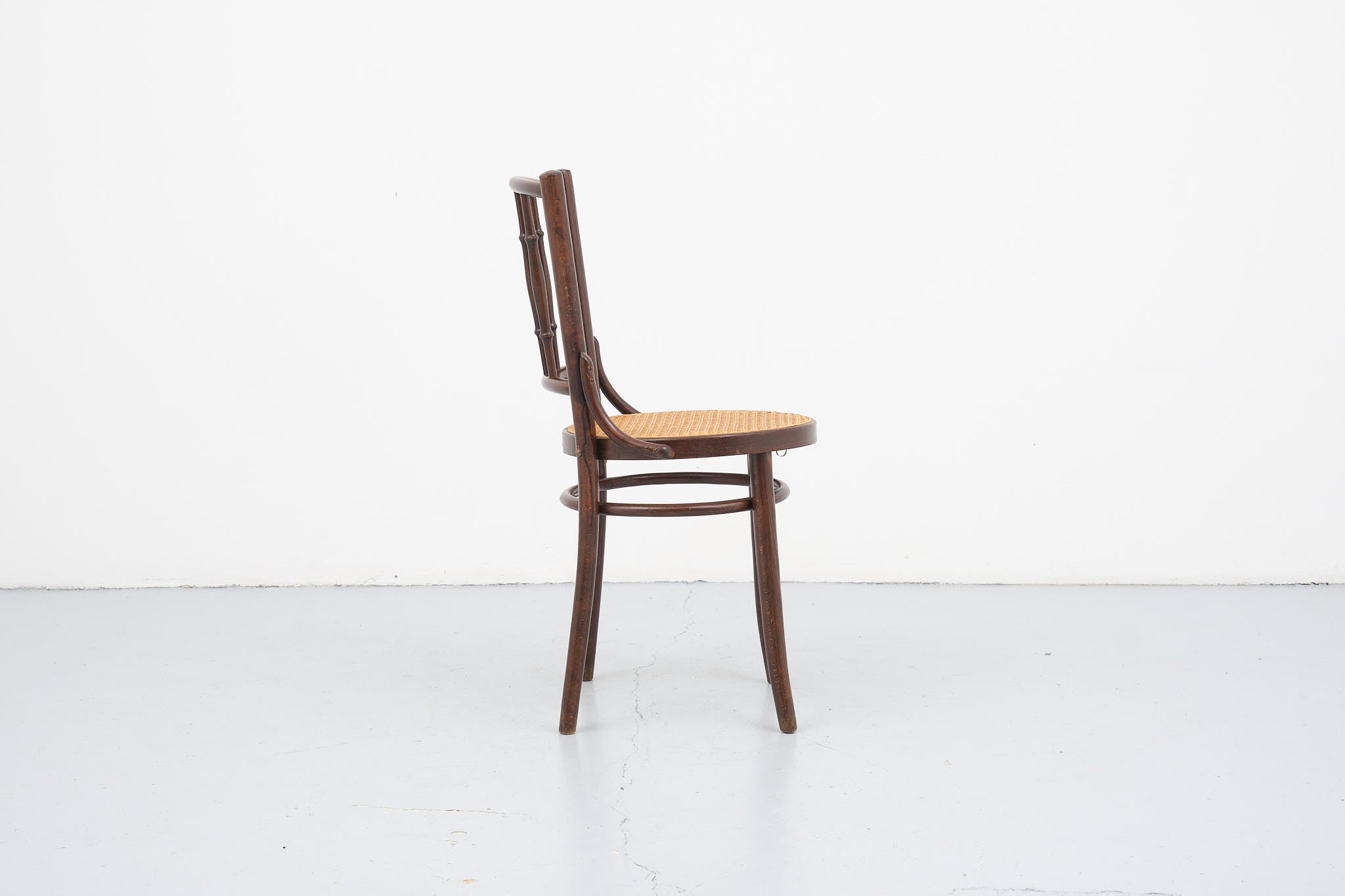 Wood and caning bistro chair