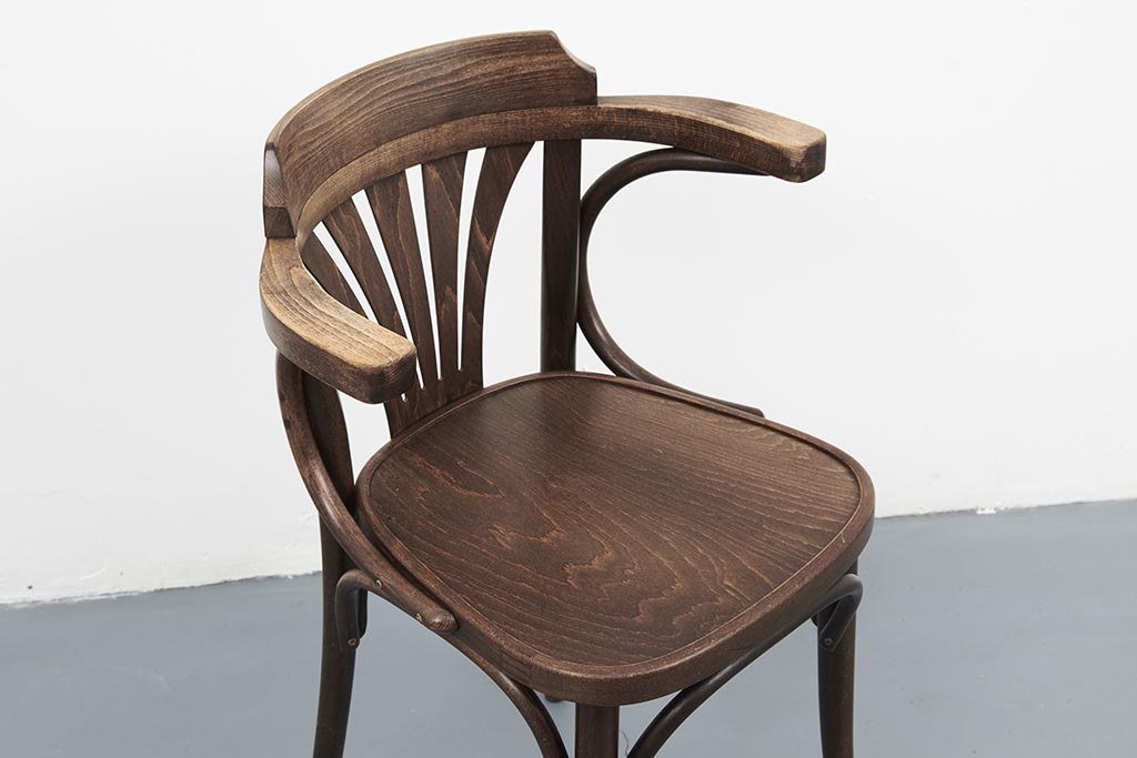Bistro chair Bauman style oak armrests