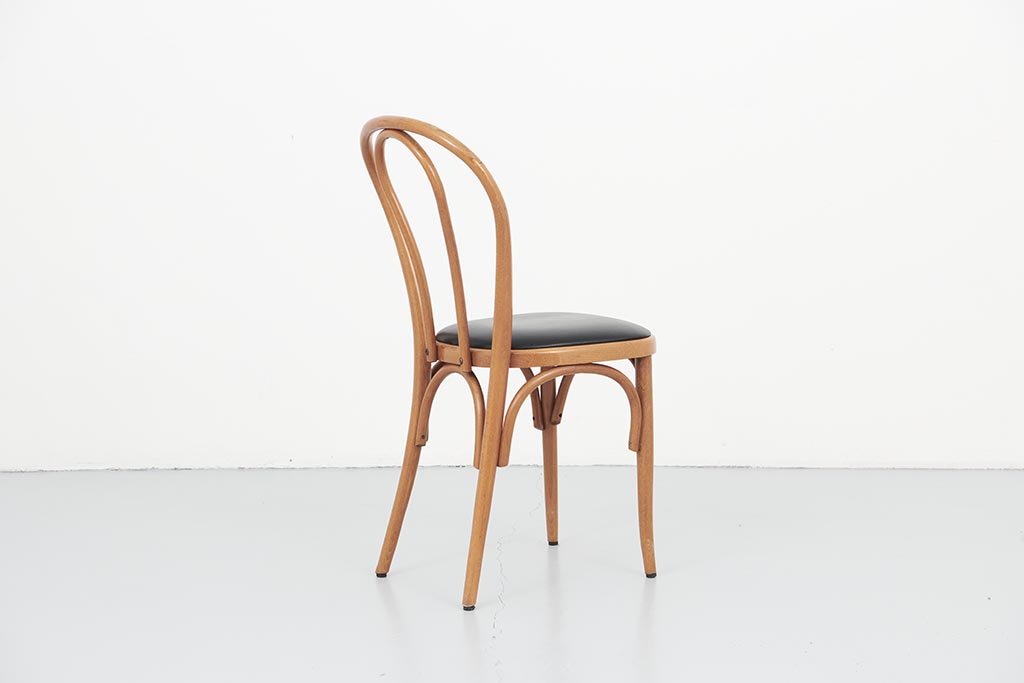 Thonet style bistro chair black faux leather