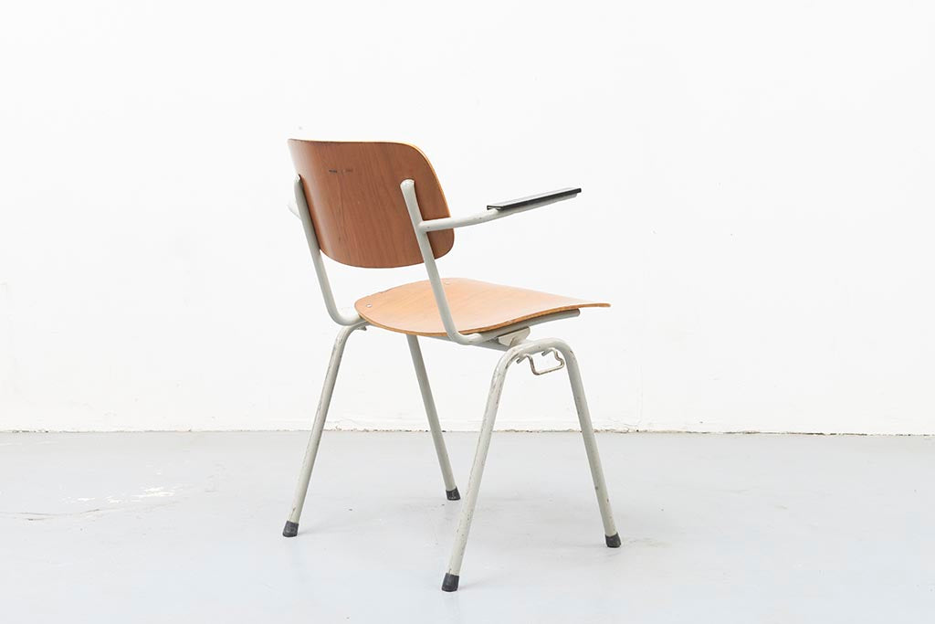 Chaise Marko plywood Chene Gris Clair Accoudoirs - Cartel de Belleville mobilier vintage paris